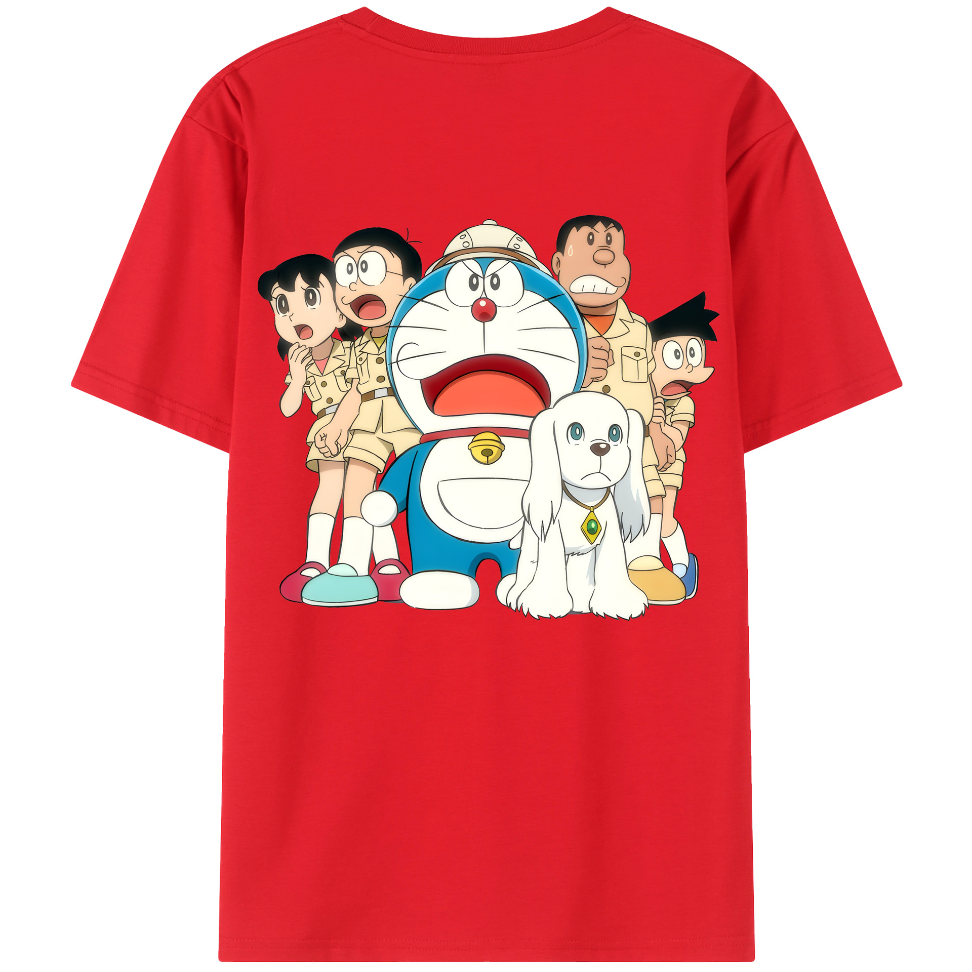 （画像用） ドラえもん Doraemon 綿100％ メンズ半袖Tシャツ（バックプリント） 通気性