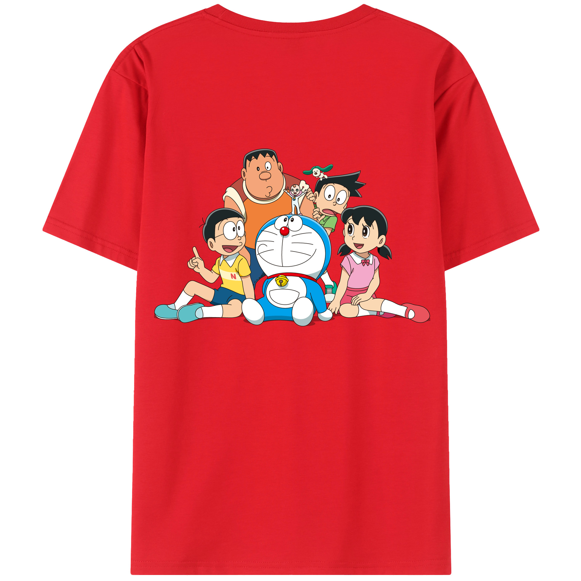 （画像用） ドラえもん Doraemon 綿100％ メンズ半袖Tシャツ（バックプリント） 通気性