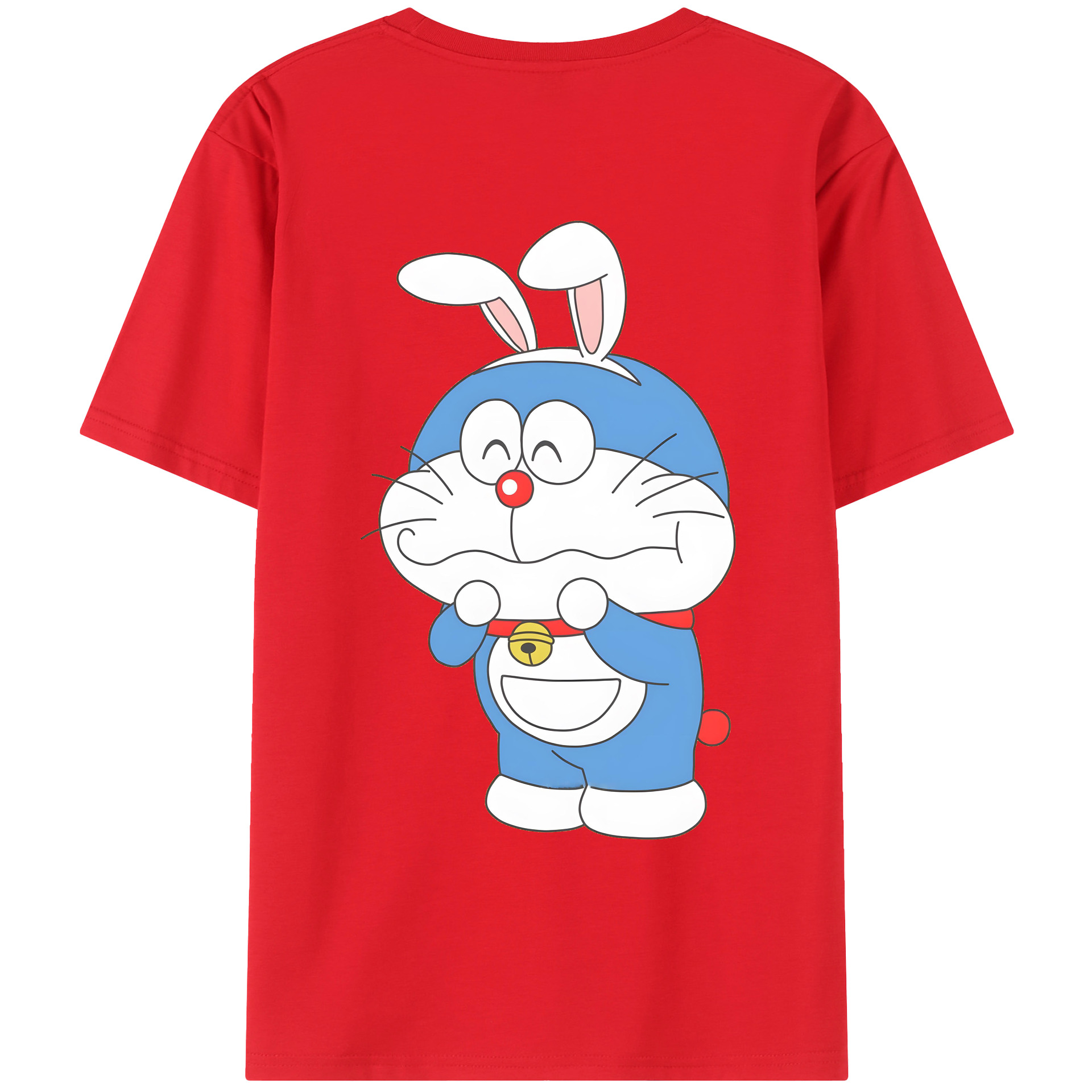 （画像用） ドラえもん Doraemon 綿100％ メンズ半袖Tシャツ（バックプリント） 通気性