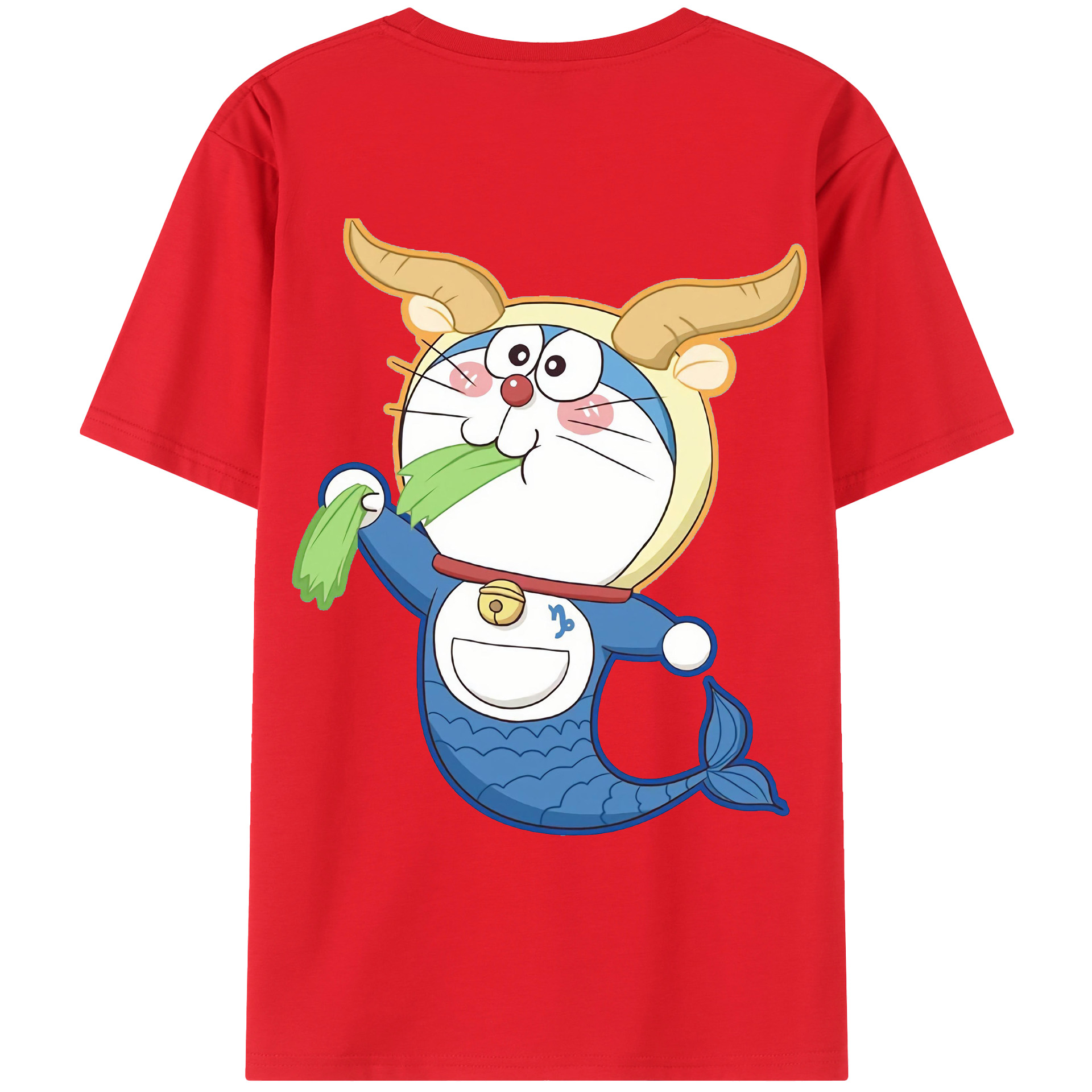 （画像用） ドラえもん Doraemon 綿100％ メンズ半袖Tシャツ（バックプリント） 通気性