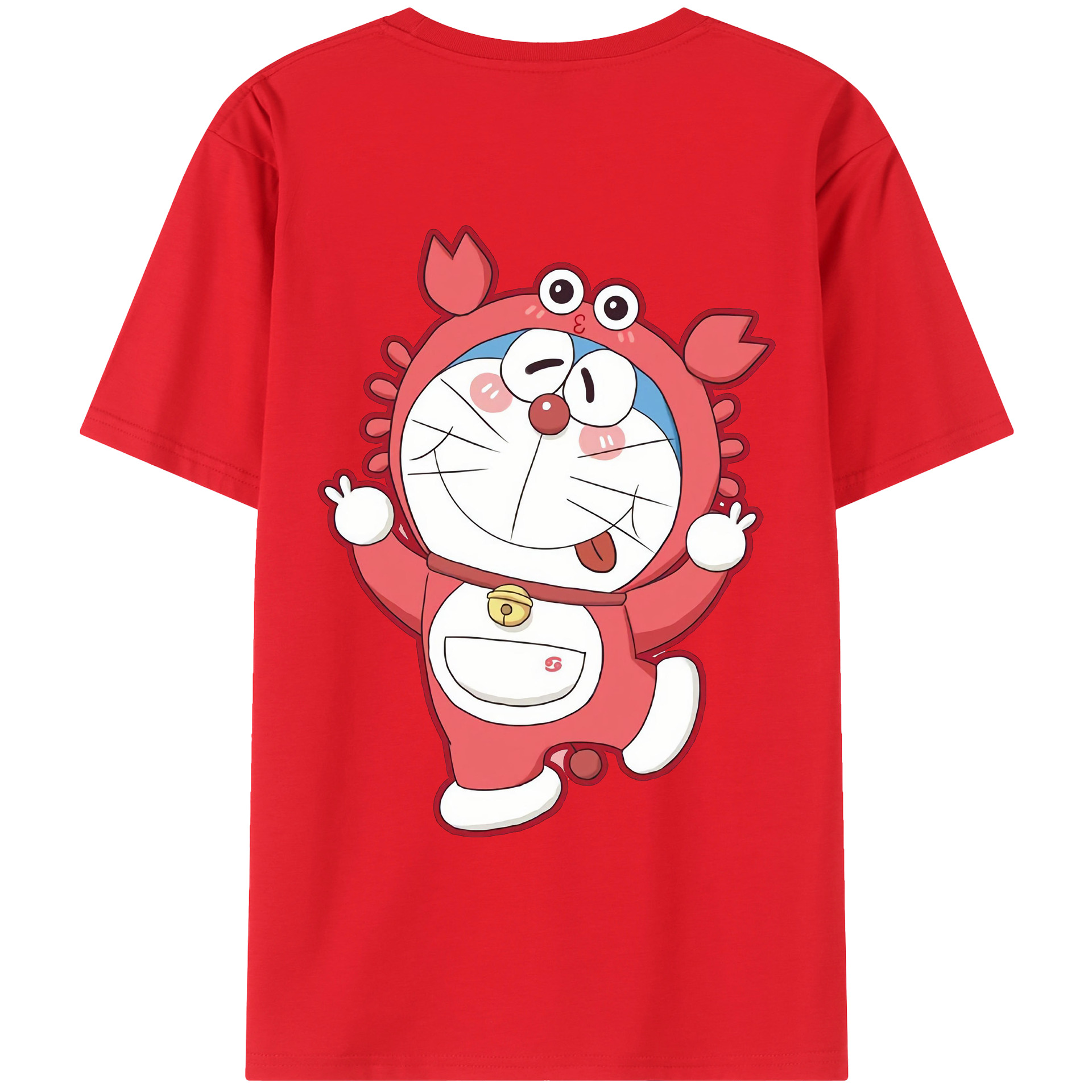 （画像用） ドラえもん Doraemon 綿100％ メンズ半袖Tシャツ（バックプリント） 通気性