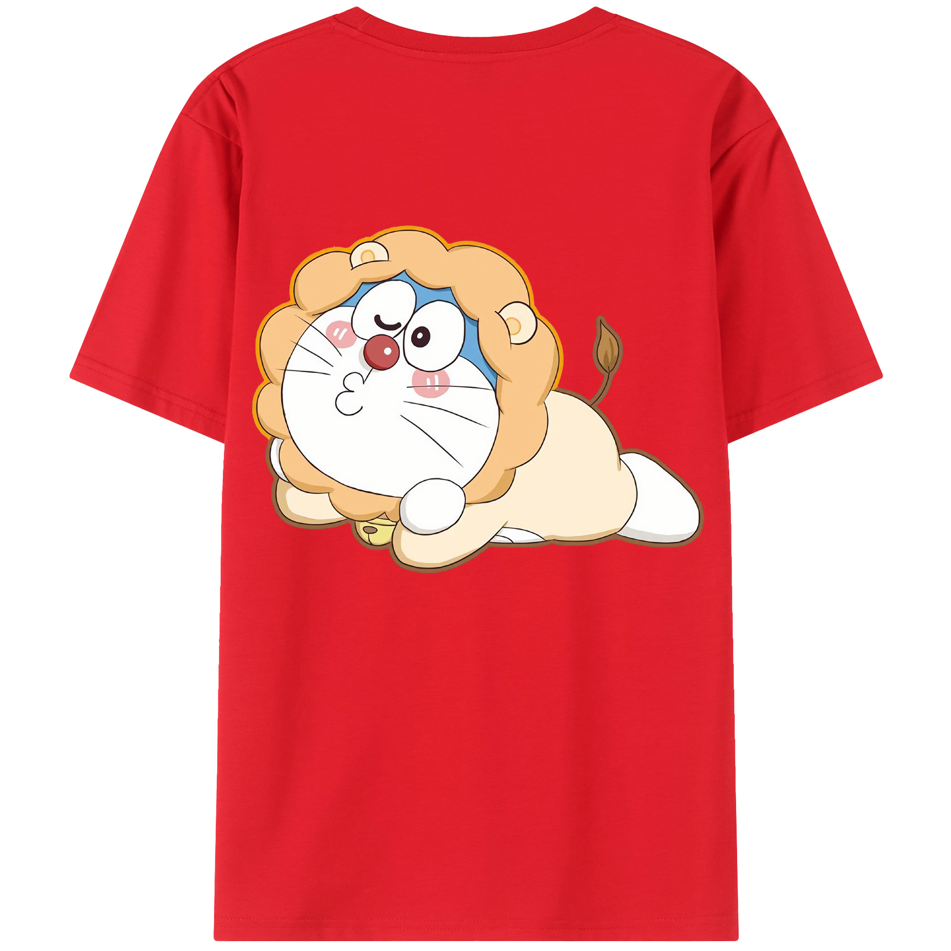 （画像用） ドラえもん Doraemon 綿100％ メンズ半袖Tシャツ（バックプリント） 通気性