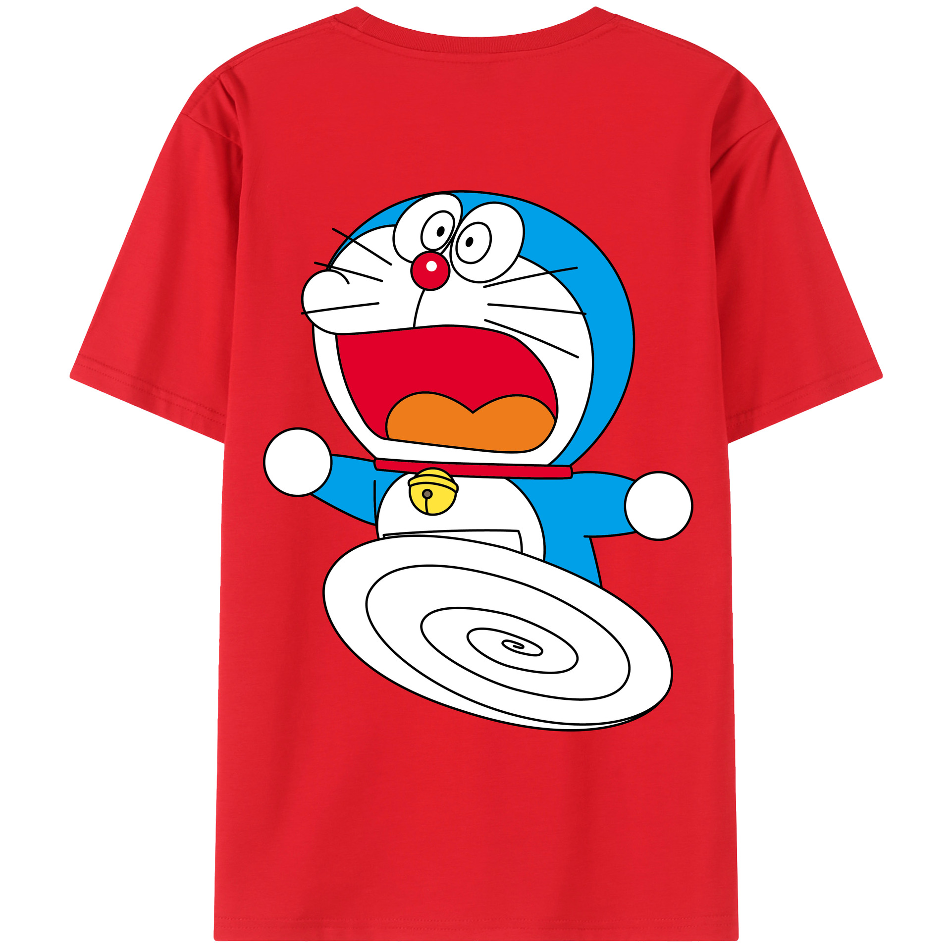 （画像用） ドラえもん Doraemon 綿100％ メンズ半袖Tシャツ（バックプリント） 通気性