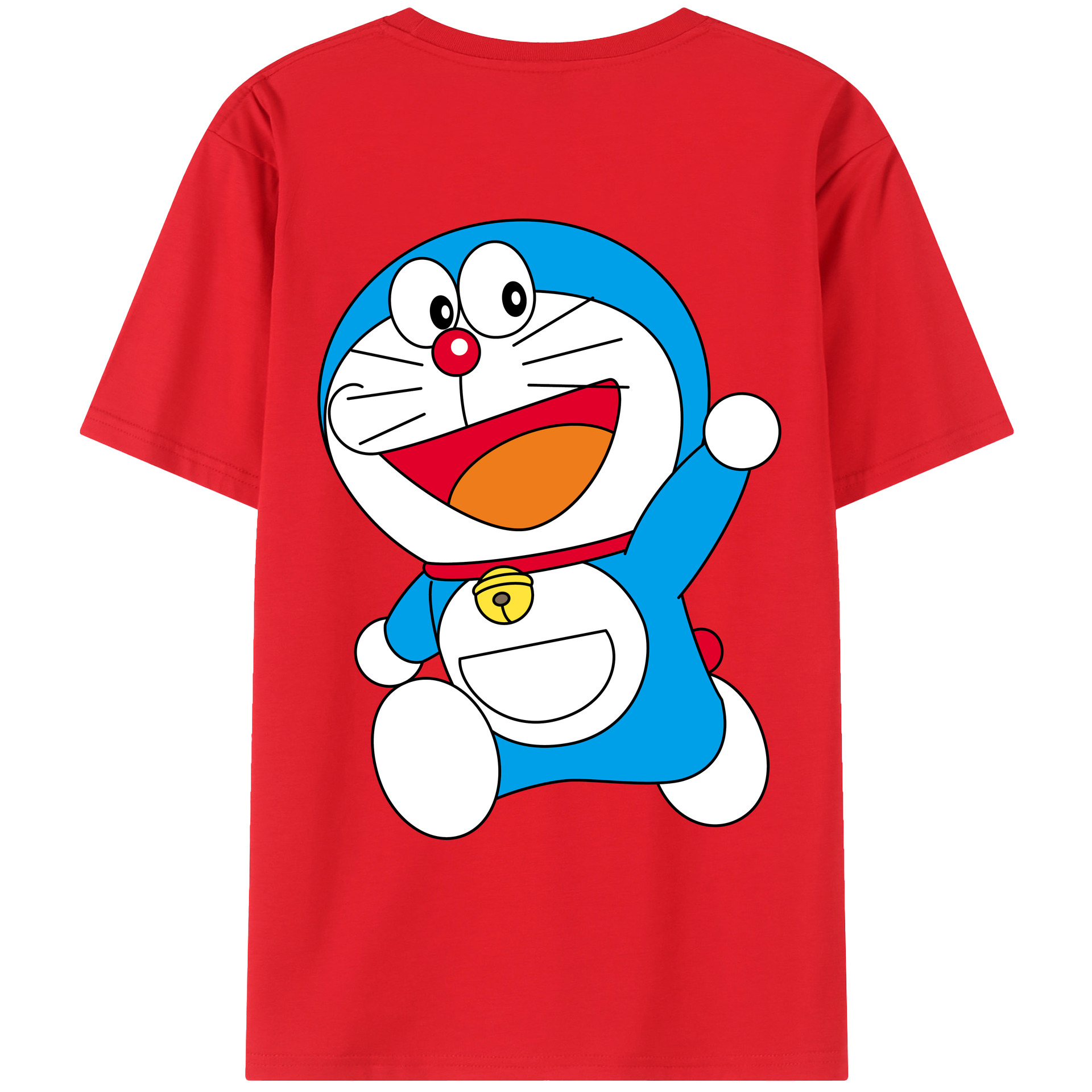 （画像用） ドラえもん Doraemon 綿100％ メンズ半袖Tシャツ（バックプリント） 通気性