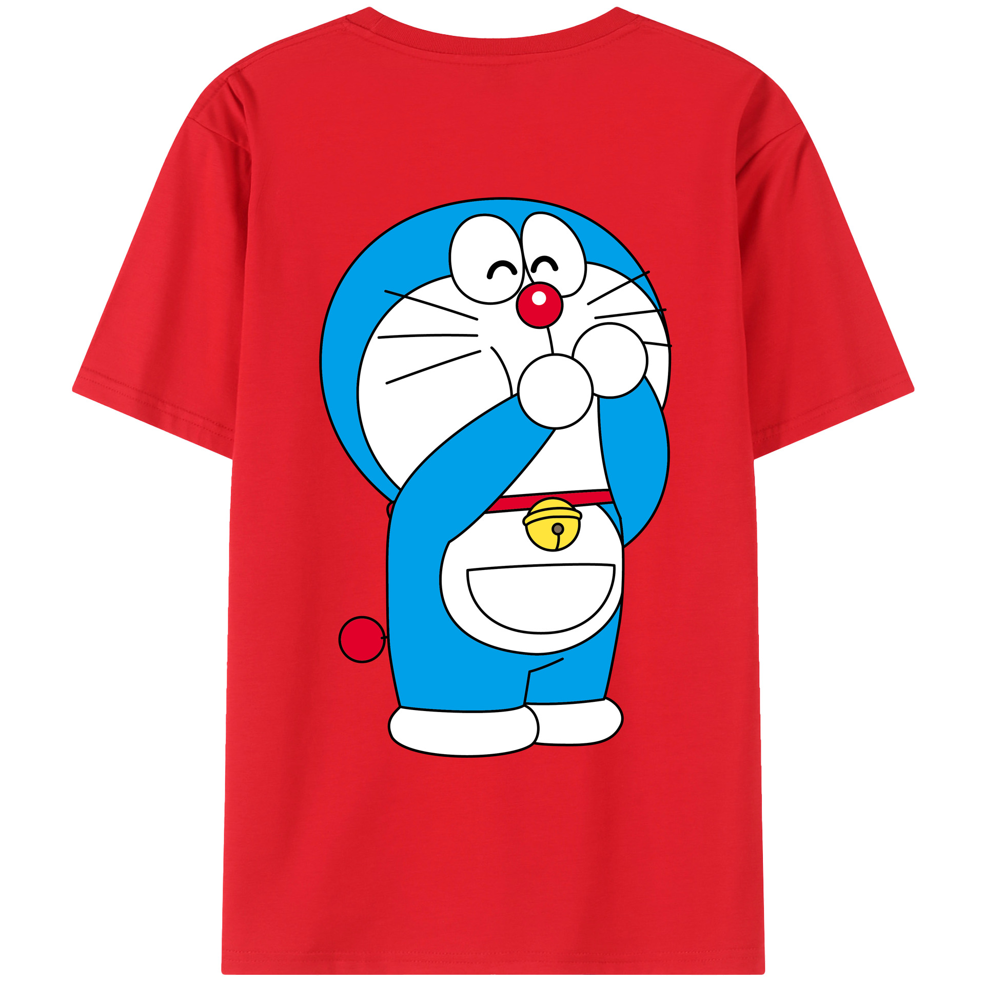 （画像用） ドラえもん Doraemon 綿100％ メンズ半袖Tシャツ（バックプリント） 通気性