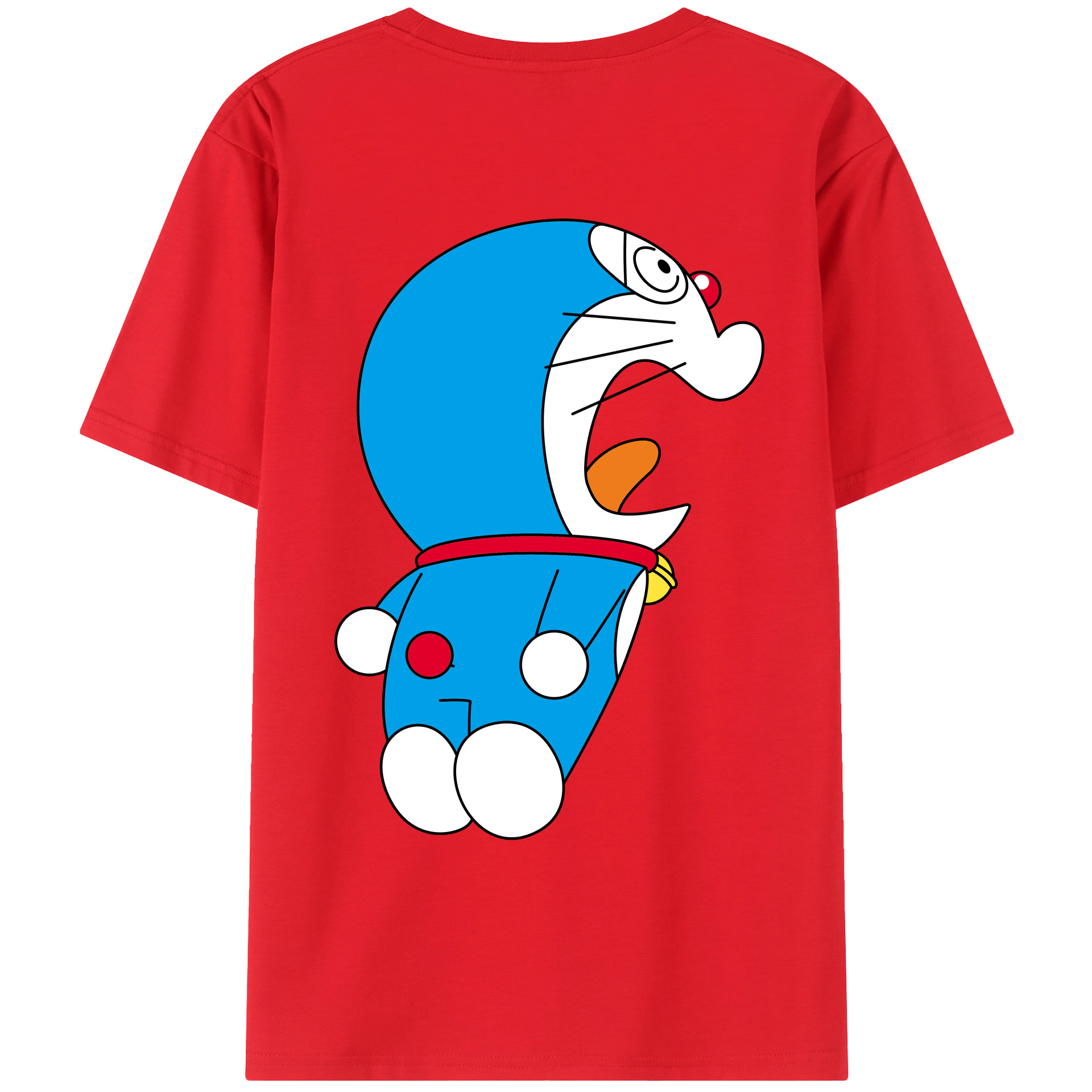 （画像用） ドラえもん Doraemon 綿100％ メンズ半袖Tシャツ（バックプリント） 通気性
