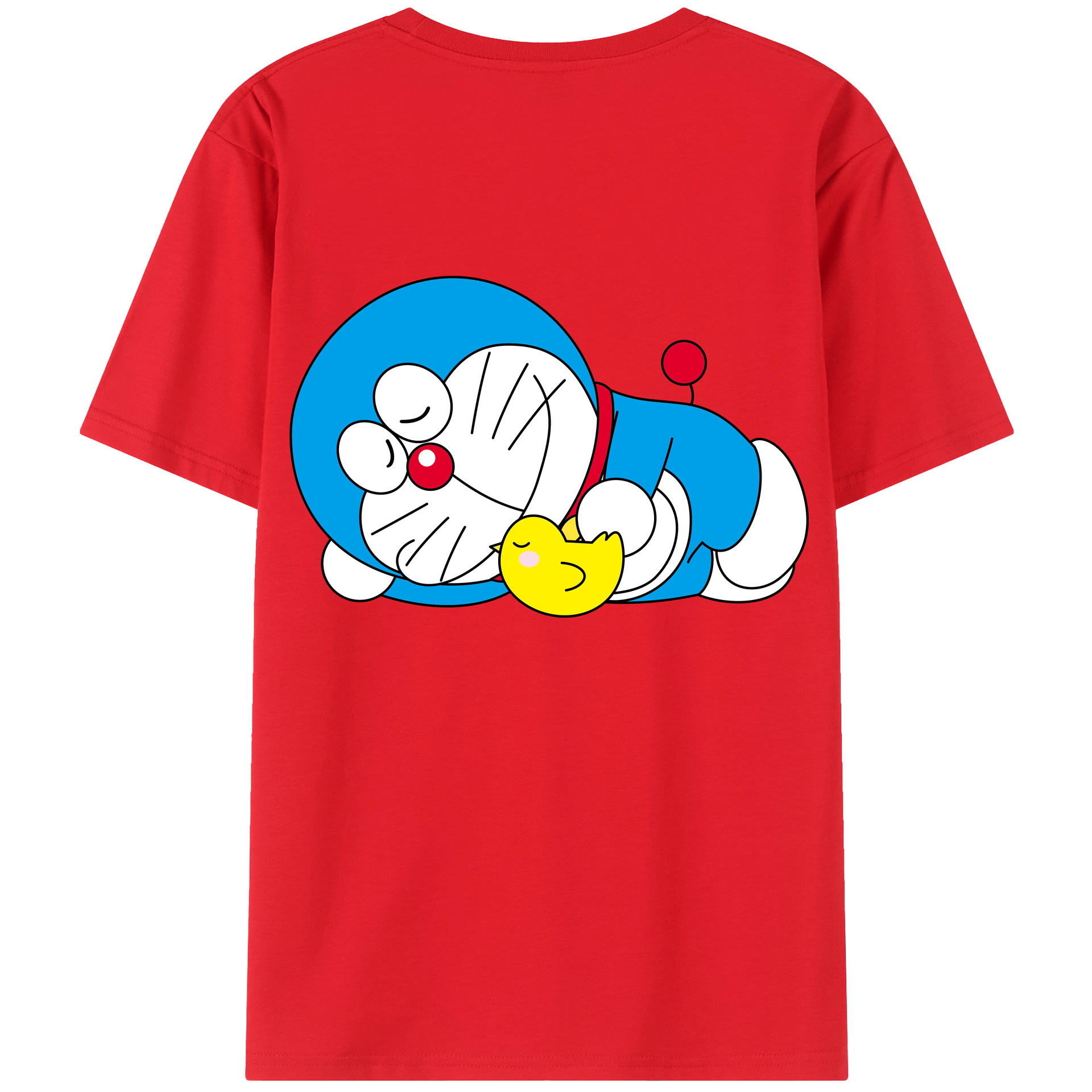 （画像用） ドラえもん Doraemon 綿100％ メンズ半袖Tシャツ（バックプリント） 通気性