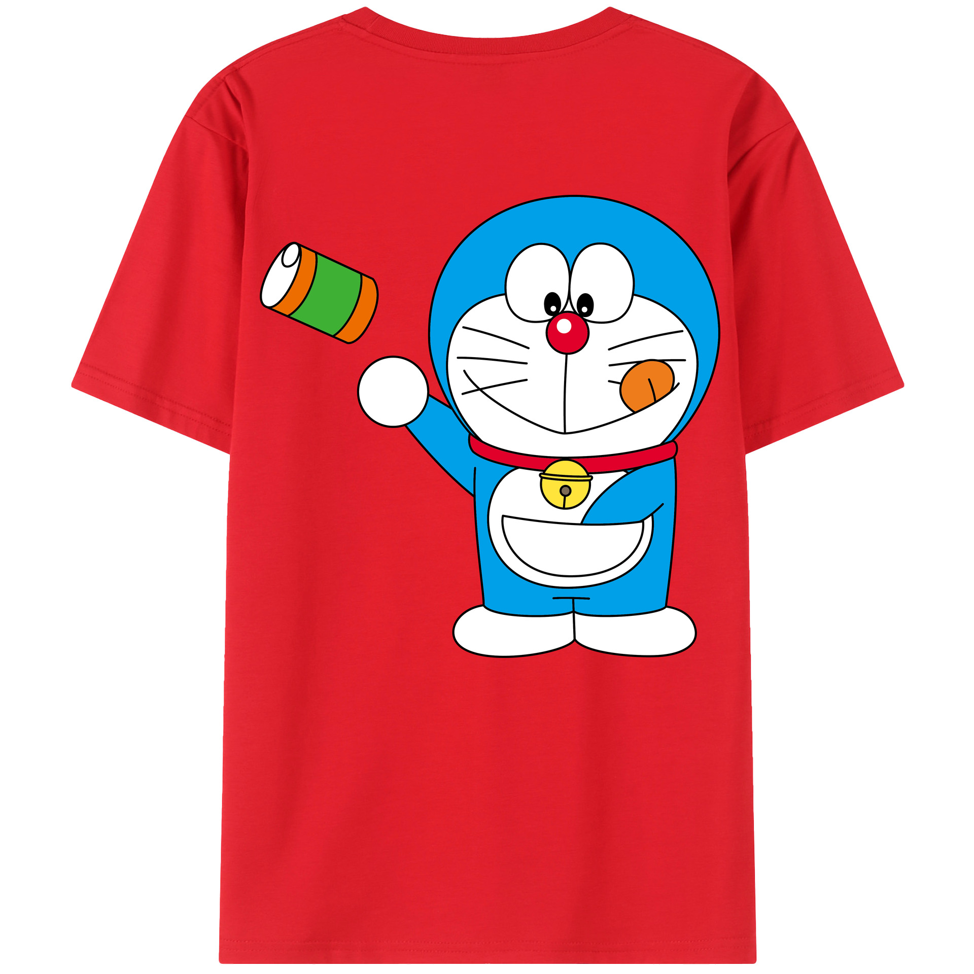 （画像用） ドラえもん Doraemon 綿100％ メンズ半袖Tシャツ（バックプリント） 通気性