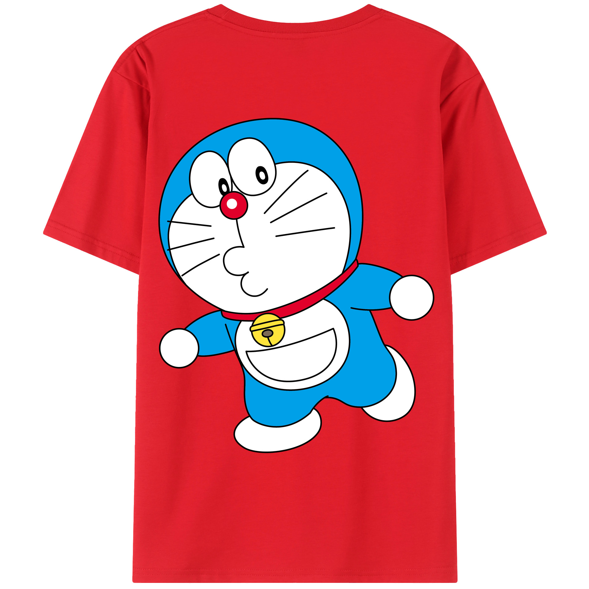 （画像用） ドラえもん Doraemon 綿100％ メンズ半袖Tシャツ（バックプリント） 通気性