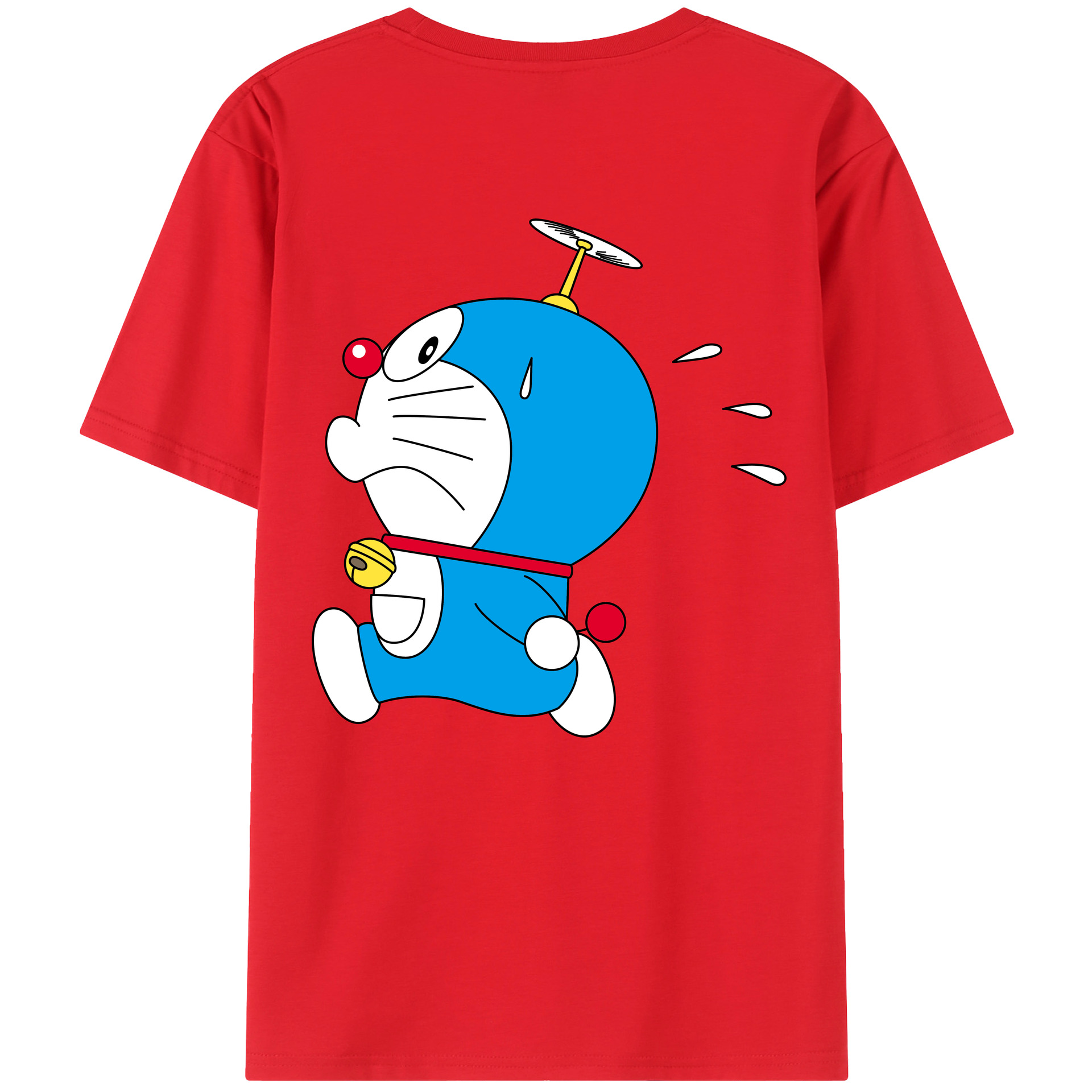 （画像用） ドラえもん Doraemon 綿100％ メンズ半袖Tシャツ（バックプリント） 通気性