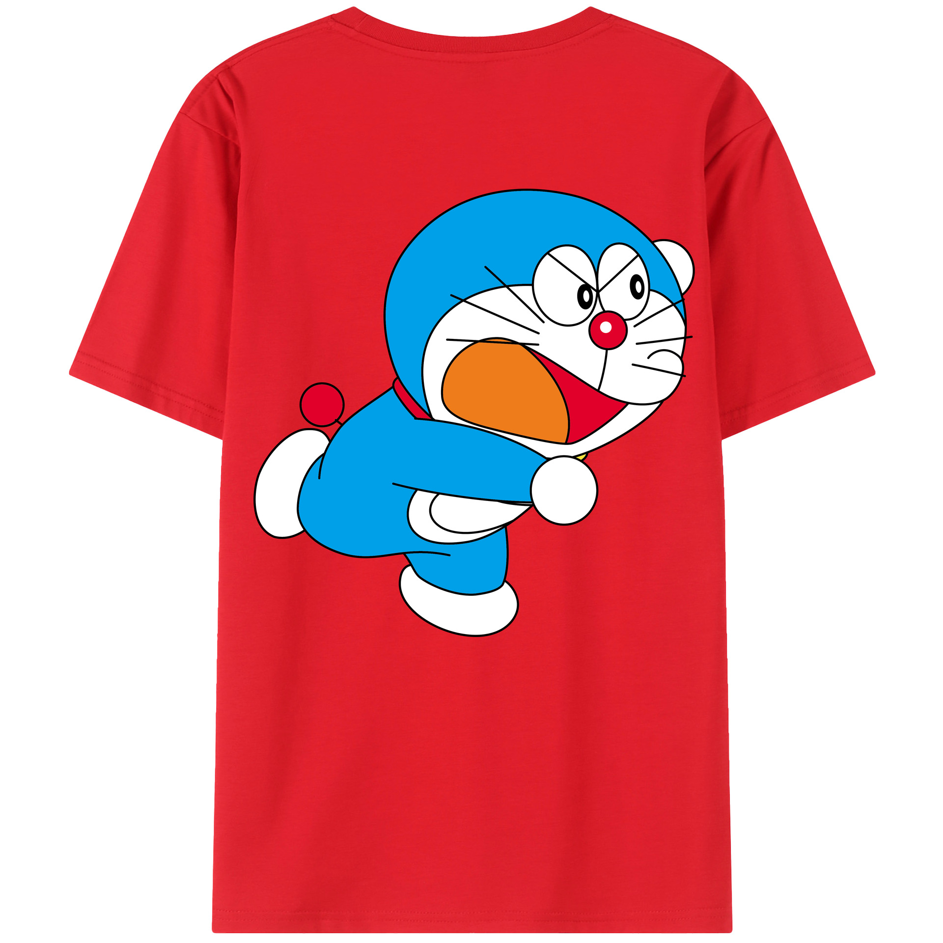 （画像用） ドラえもん Doraemon 綿100％ メンズ半袖Tシャツ（バックプリント） 通気性
