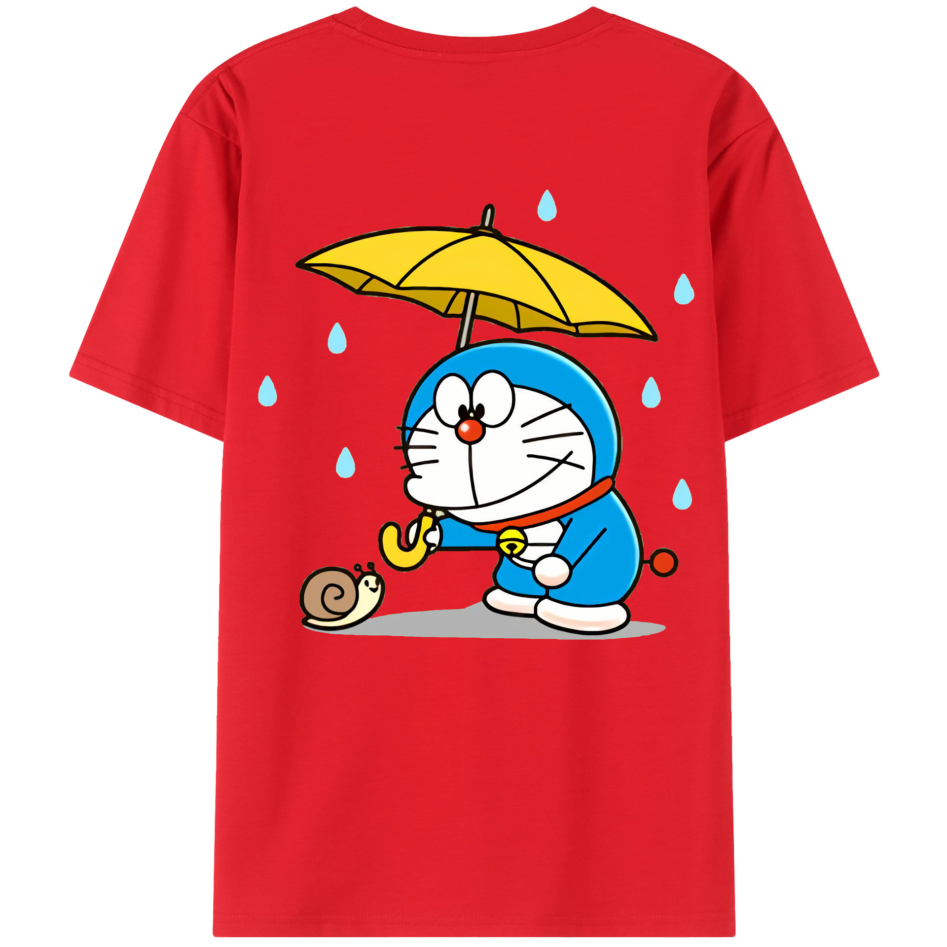 （画像用） ドラえもん Doraemon 綿100％ メンズ半袖Tシャツ（バックプリント） 通気性