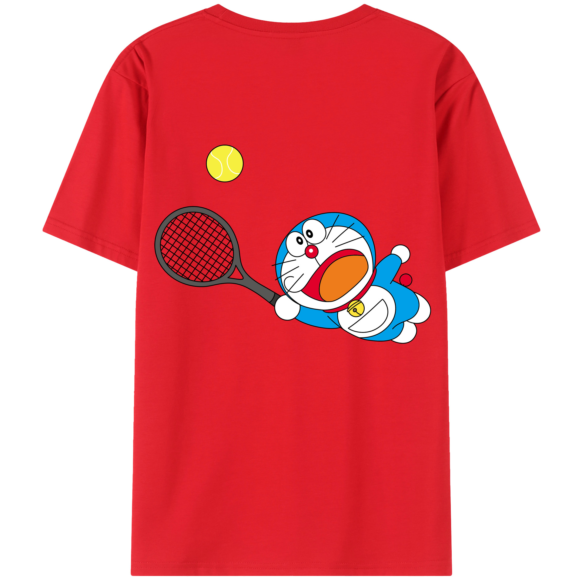 （画像用） ドラえもん Doraemon 綿100％ メンズ半袖Tシャツ（バックプリント） 通気性