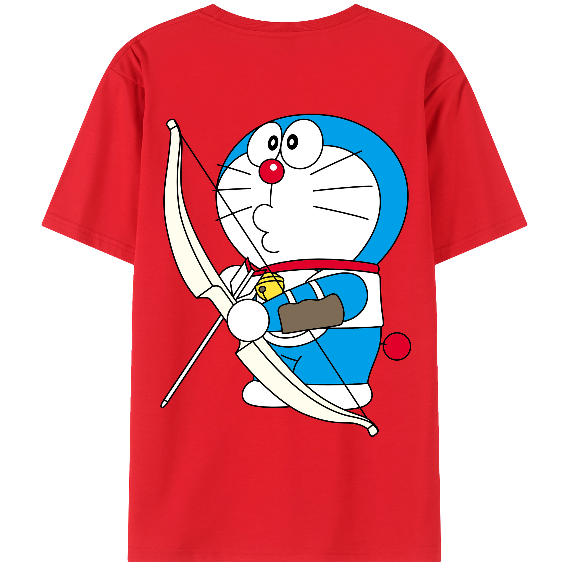 （画像用） ドラえもん Doraemon 綿100％ メンズ半袖Tシャツ（バックプリント） 通気性