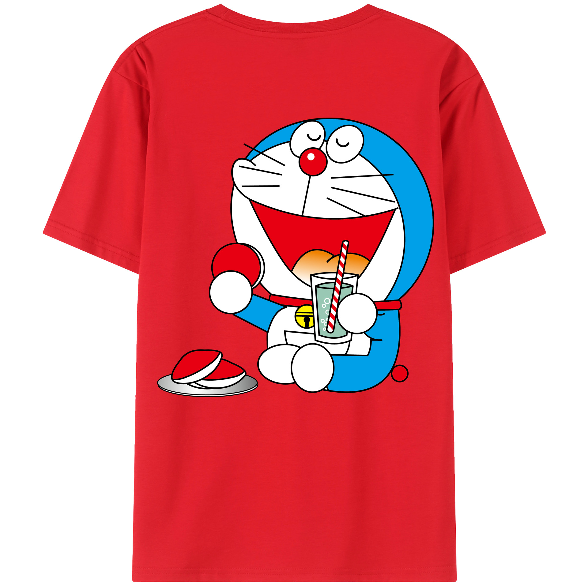 （画像用） ドラえもん Doraemon 綿100％ メンズ半袖Tシャツ（バックプリント） 通気性