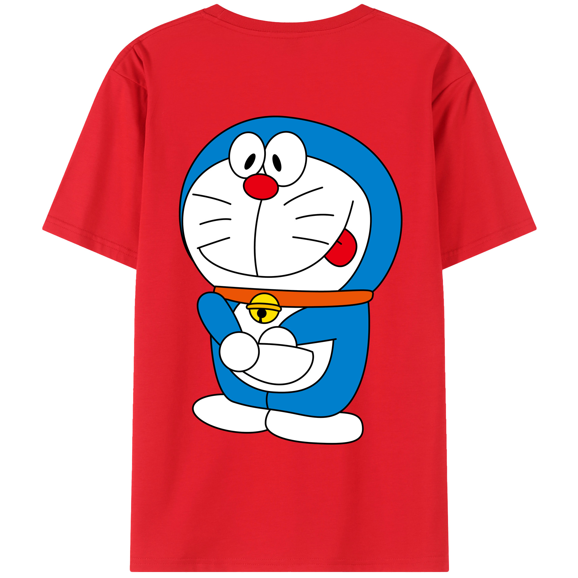 （画像用） ドラえもん Doraemon 綿100％ メンズ半袖Tシャツ（バックプリント） 通気性