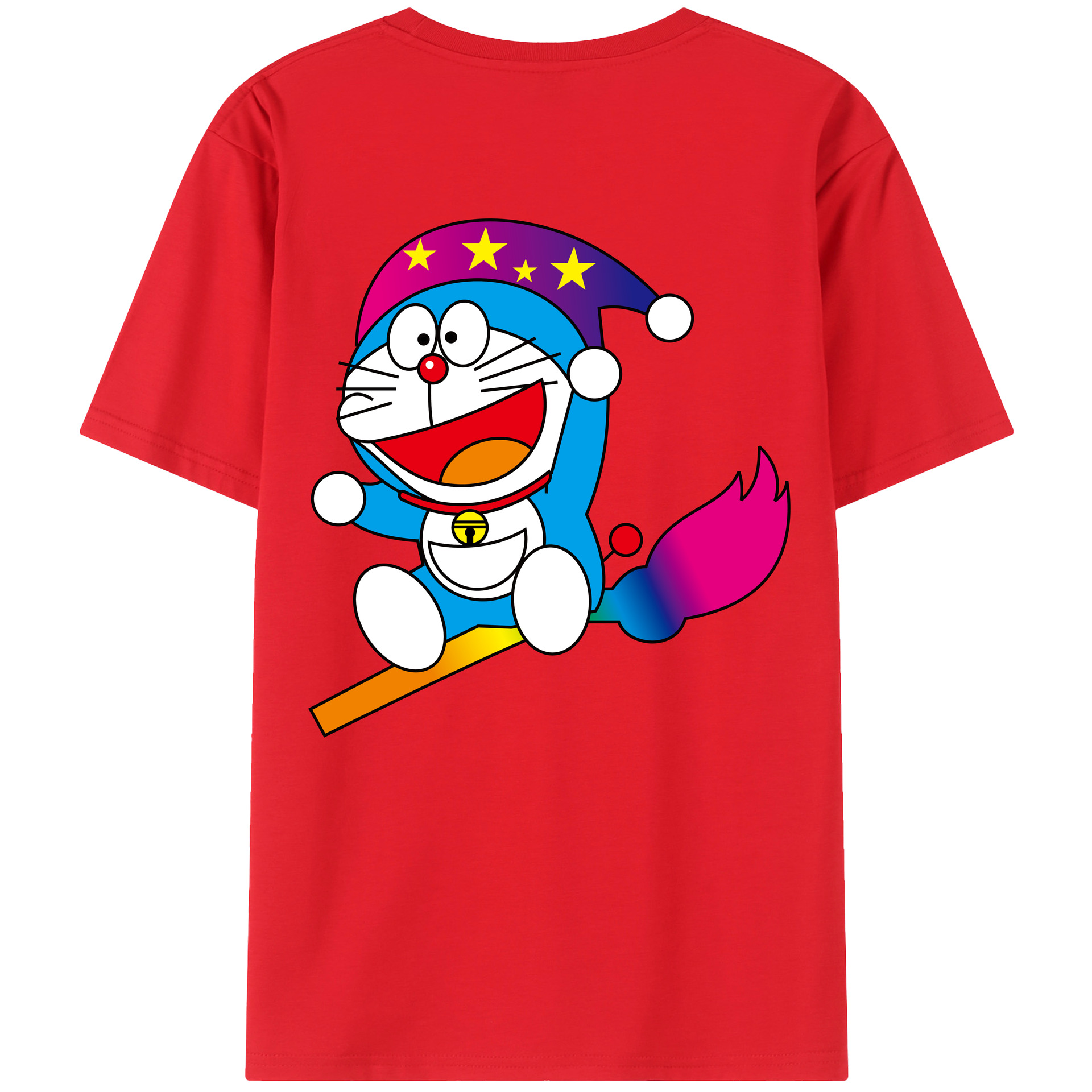 （画像用） ドラえもん Doraemon 綿100％ メンズ半袖Tシャツ（バックプリント） 通気性