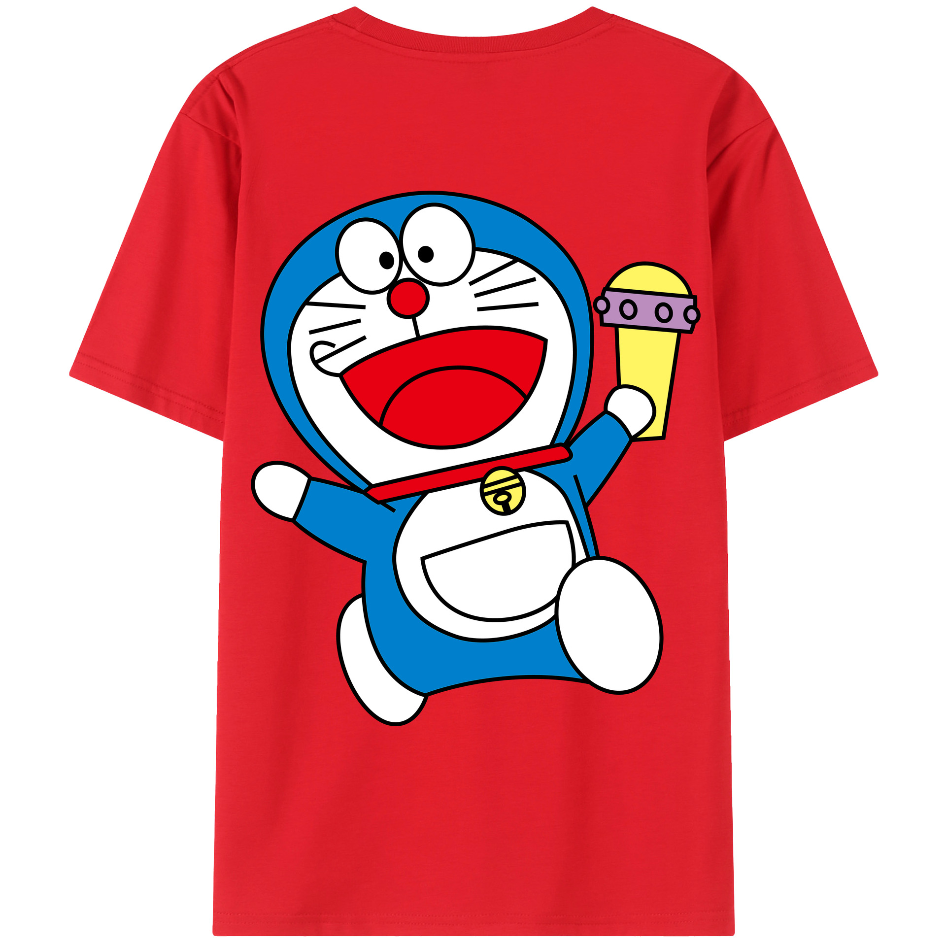 （画像用） ドラえもん Doraemon 綿100％ メンズ半袖Tシャツ（バックプリント） 通気性