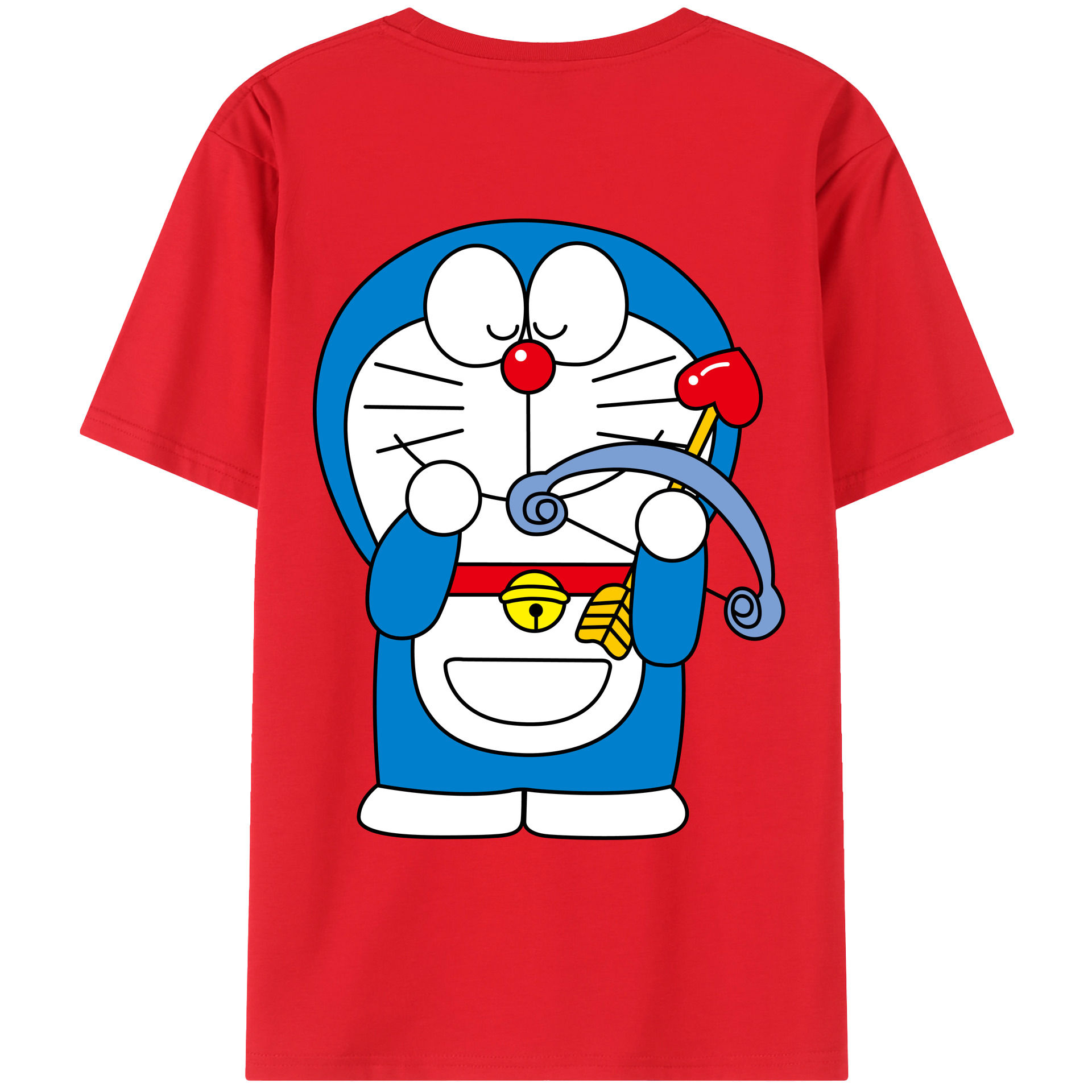 （画像用） ドラえもん Doraemon 綿100％ メンズ半袖Tシャツ（バックプリント） 通気性
