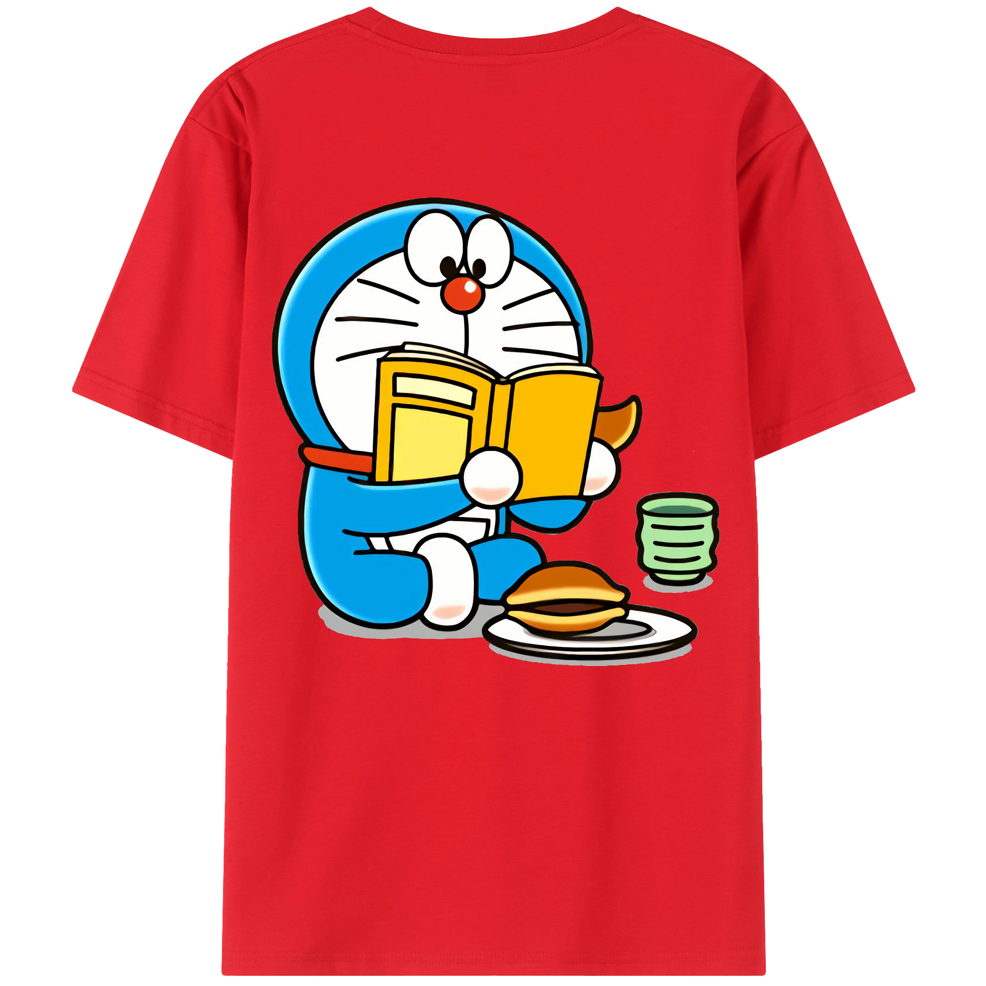 （画像用） ドラえもん Doraemon 綿100％ メンズ半袖Tシャツ（バックプリント） 通気性