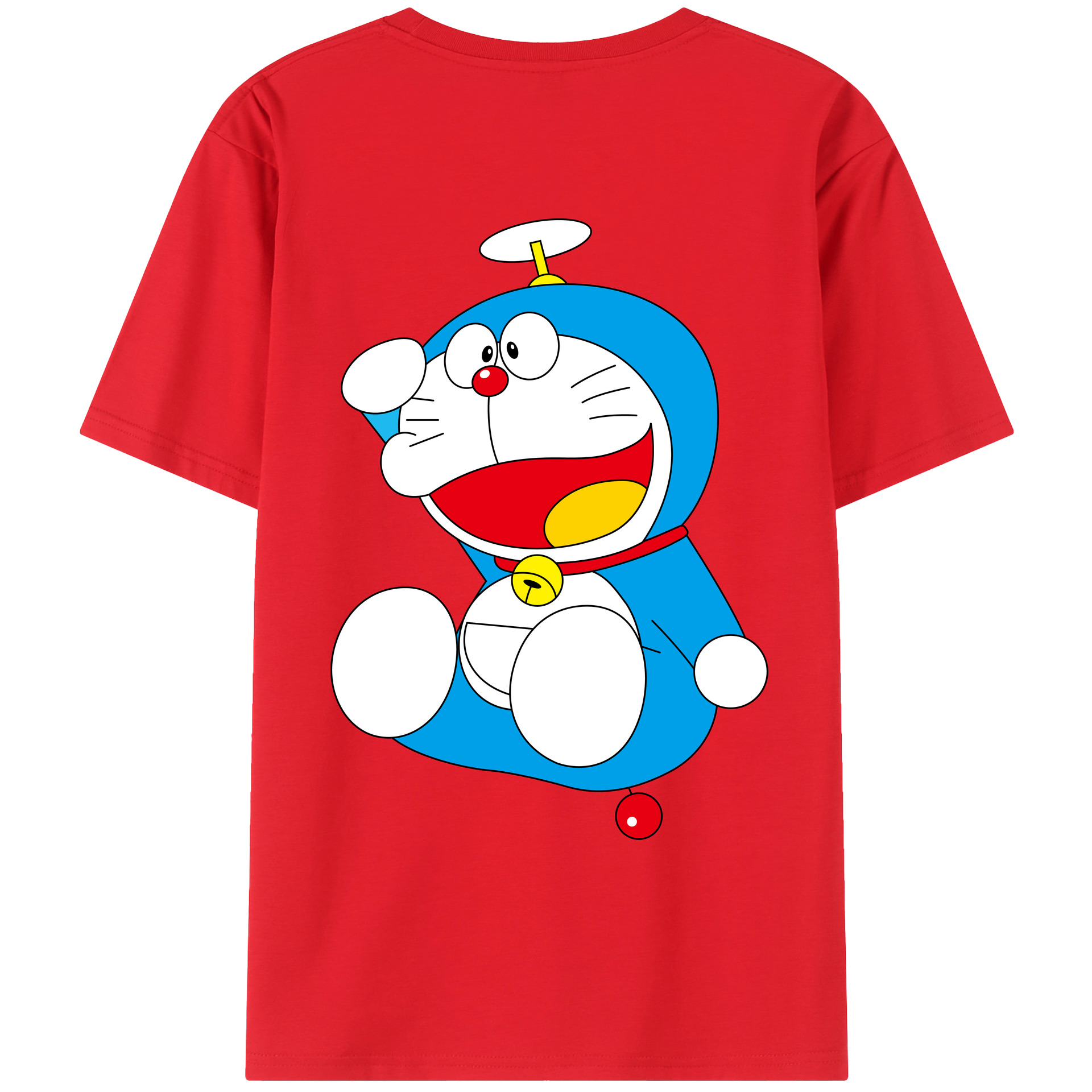 （画像用） ドラえもん Doraemon 綿100％ メンズ半袖Tシャツ（バックプリント） 通気性