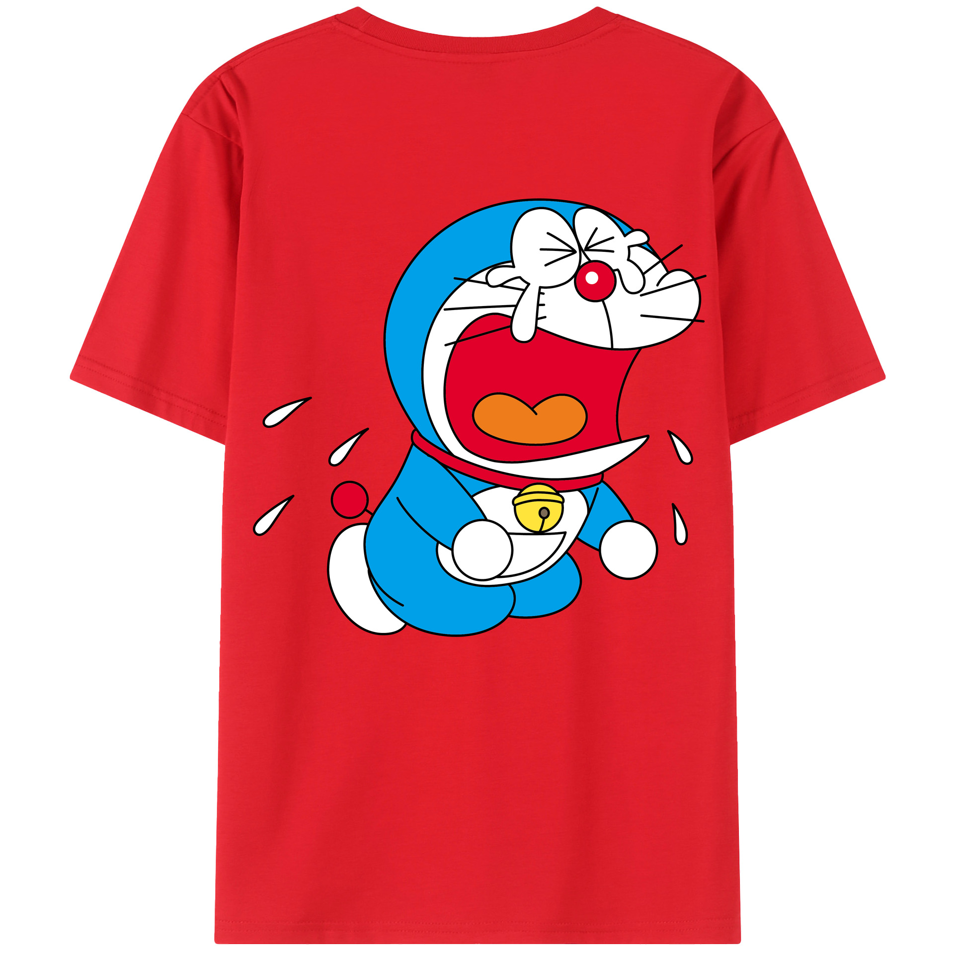 （画像用） ドラえもん Doraemon 綿100％ メンズ半袖Tシャツ（バックプリント） 通気性