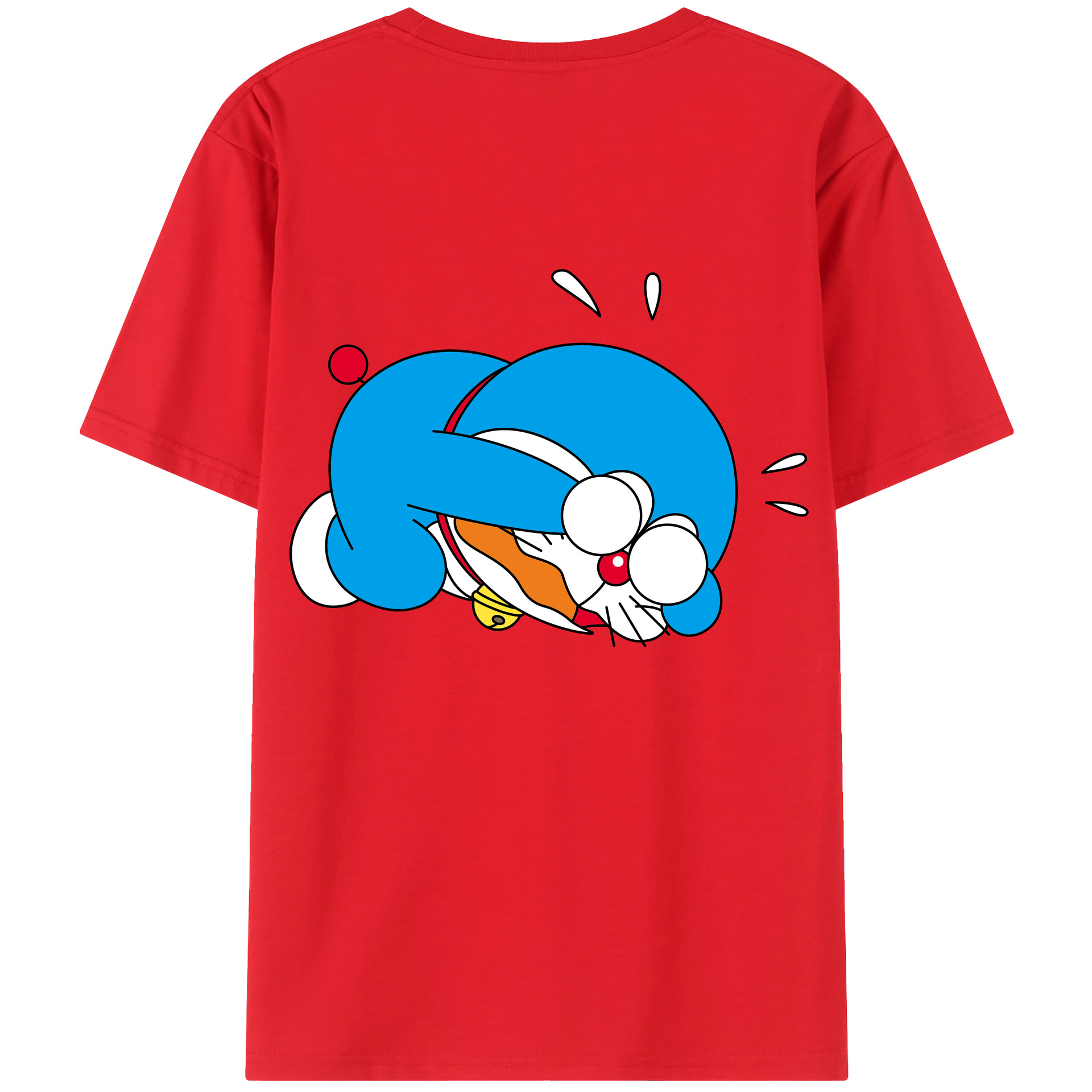 （画像用） ドラえもん Doraemon 綿100％ メンズ半袖Tシャツ（バックプリント） 通気性