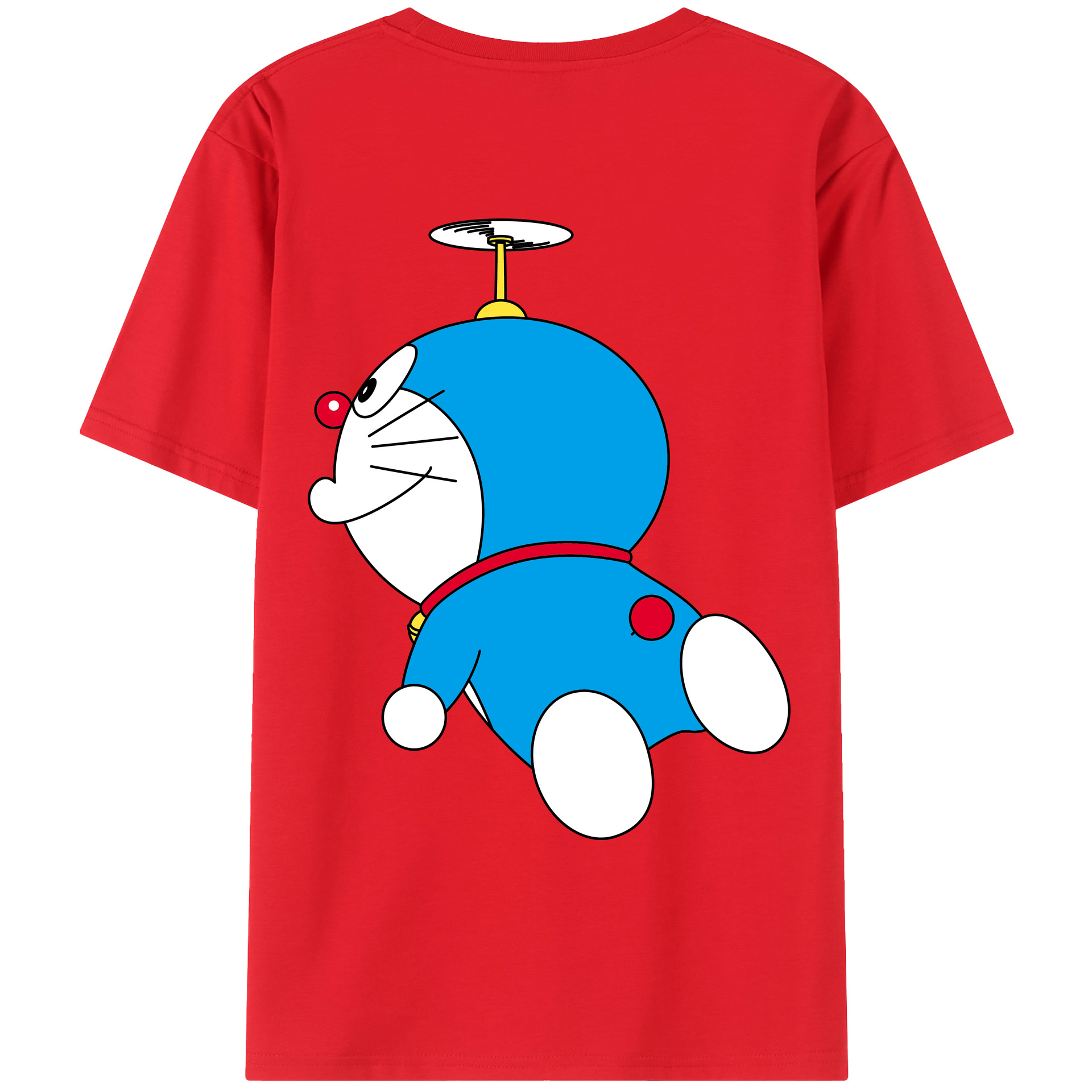 （画像用） ドラえもん Doraemon 綿100％ メンズ半袖Tシャツ（バックプリント） 通気性