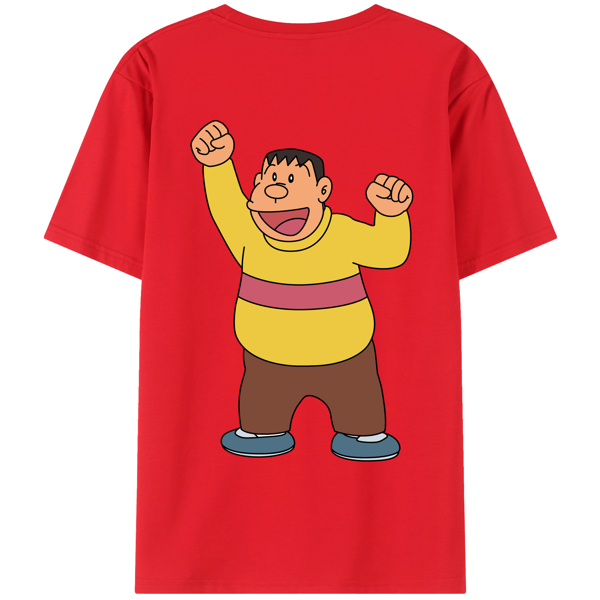 （画像用） ドラえもん 剛田武 Doraemon Gouta Takeshi 綿100％ メンズ半袖Tシャツ（バックプリント） 通気性