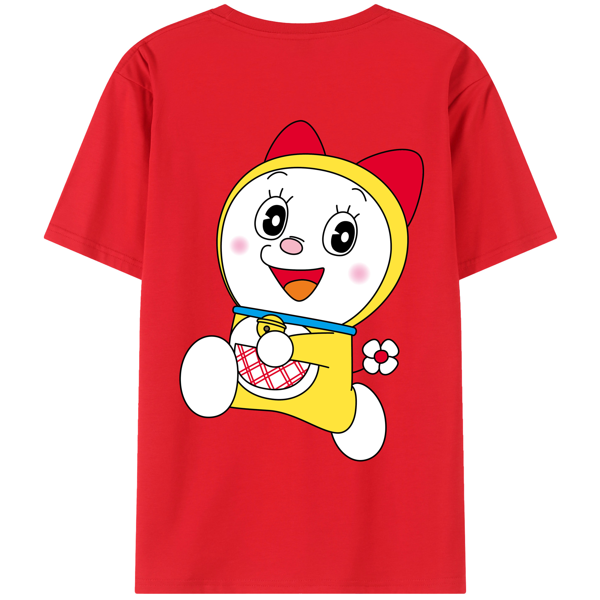 （画像用） ドラえもん ドラミ Doraemon Dorami 綿100％ メンズ半袖Tシャツ（バックプリント） 通気性
