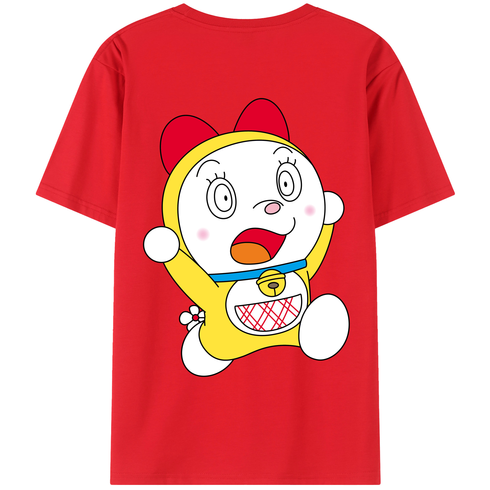 （画像用） ドラえもん ドラミ Doraemon Dorami 綿100％ メンズ半袖Tシャツ（バックプリント） 通気性