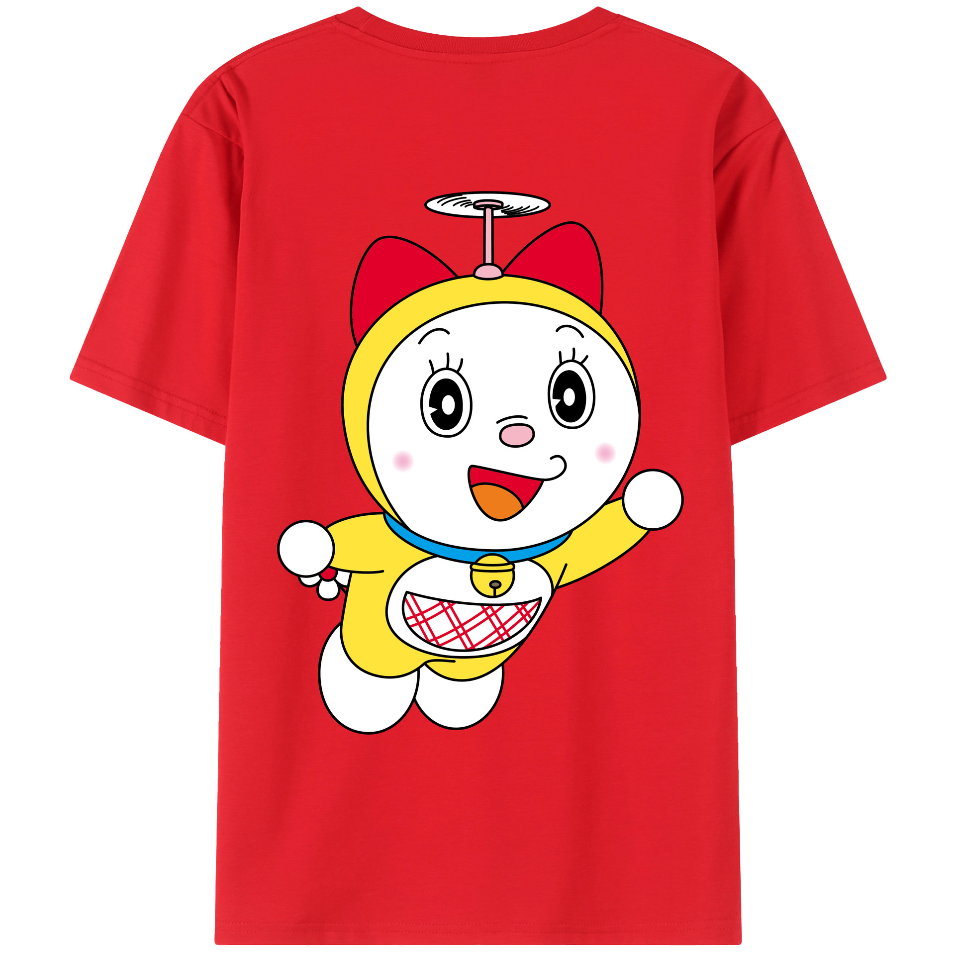 （画像用） ドラえもん ドラミ Doraemon Dorami 綿100％ メンズ半袖Tシャツ（バックプリント） 通気性