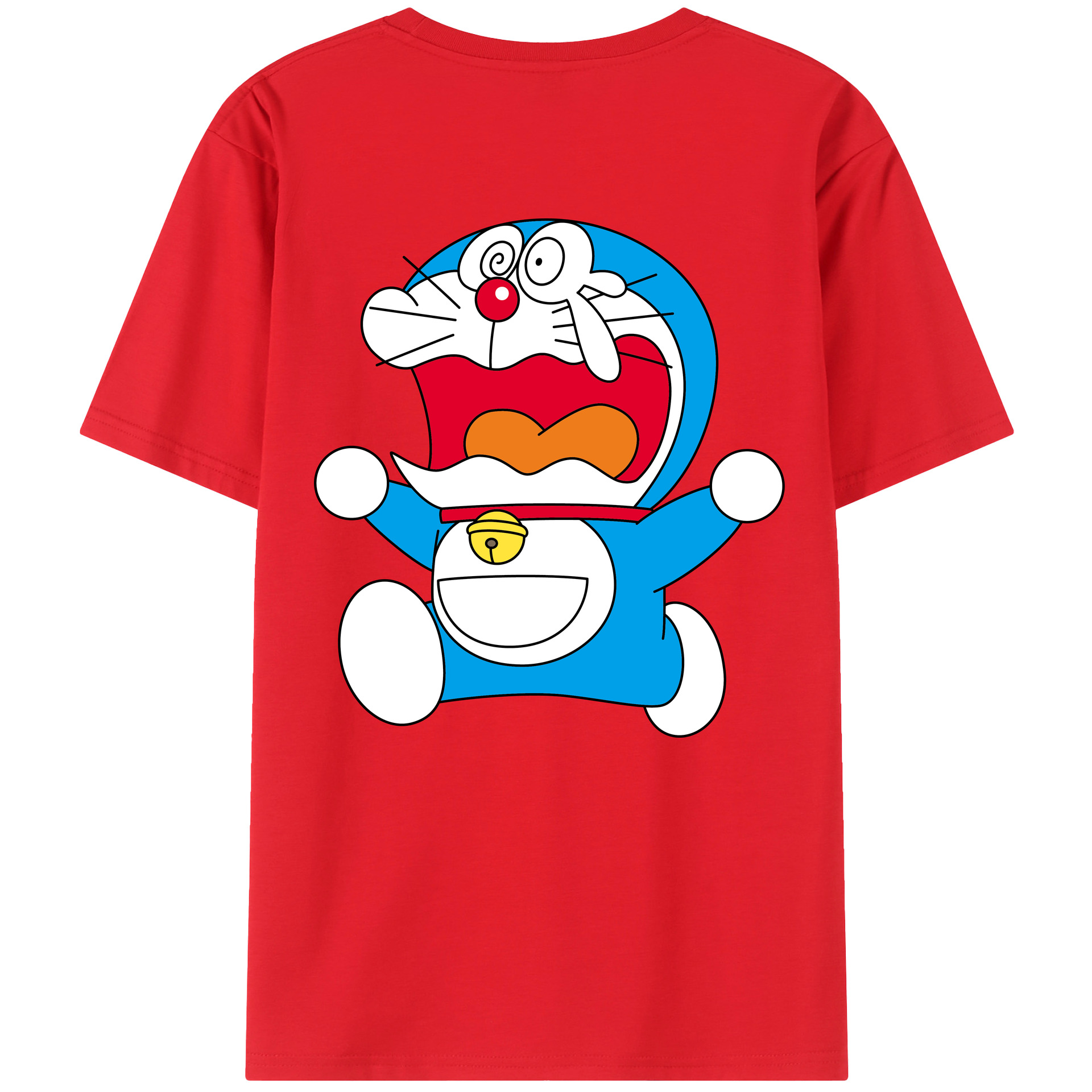 （画像用） ドラえもん Doraemon 綿100％ メンズ半袖Tシャツ（バックプリント） 通気性