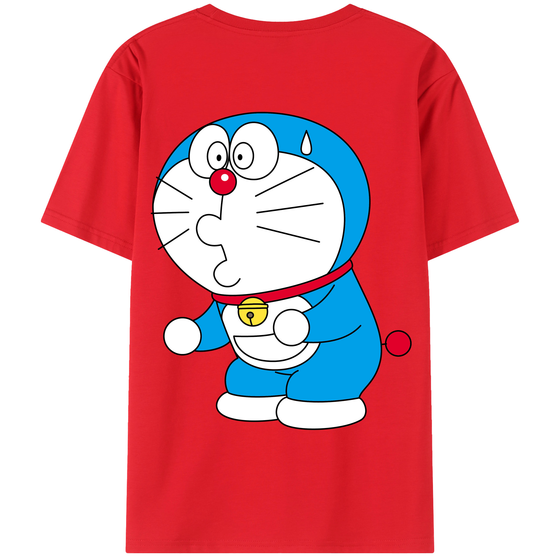 （画像用） ドラえもん Doraemon 綿100％ メンズ半袖Tシャツ（バックプリント） 通気性