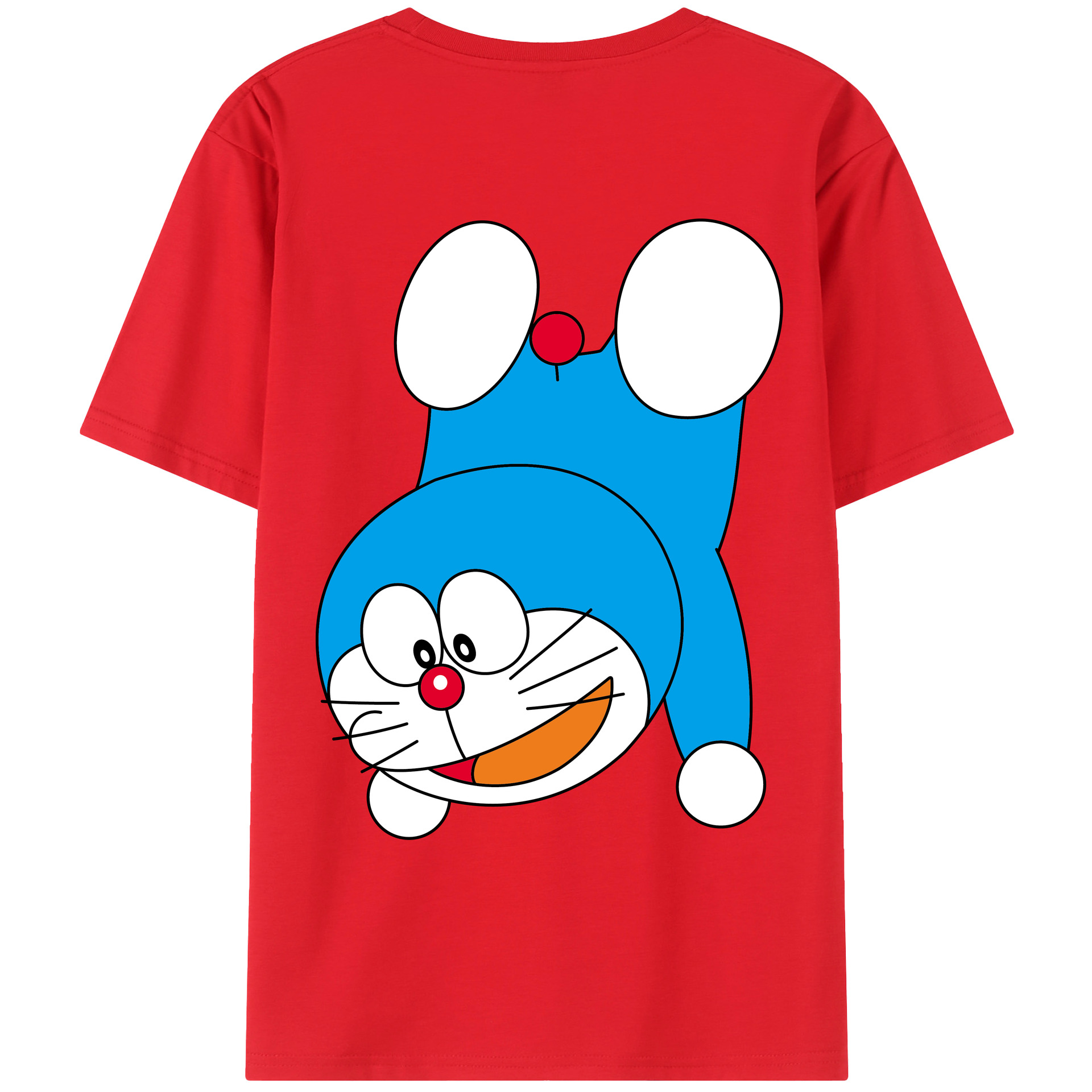 （画像用） ドラえもん Doraemon 綿100％ メンズ半袖Tシャツ（バックプリント） 通気性