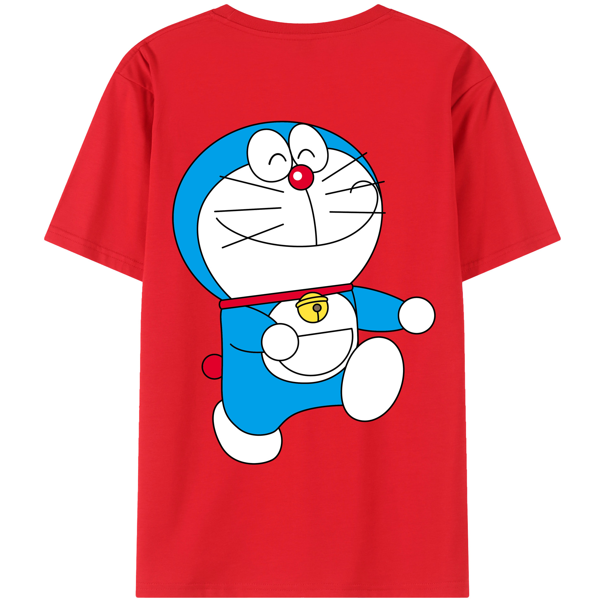（画像用） ドラえもん Doraemon 綿100％ メンズ半袖Tシャツ（バックプリント） 通気性