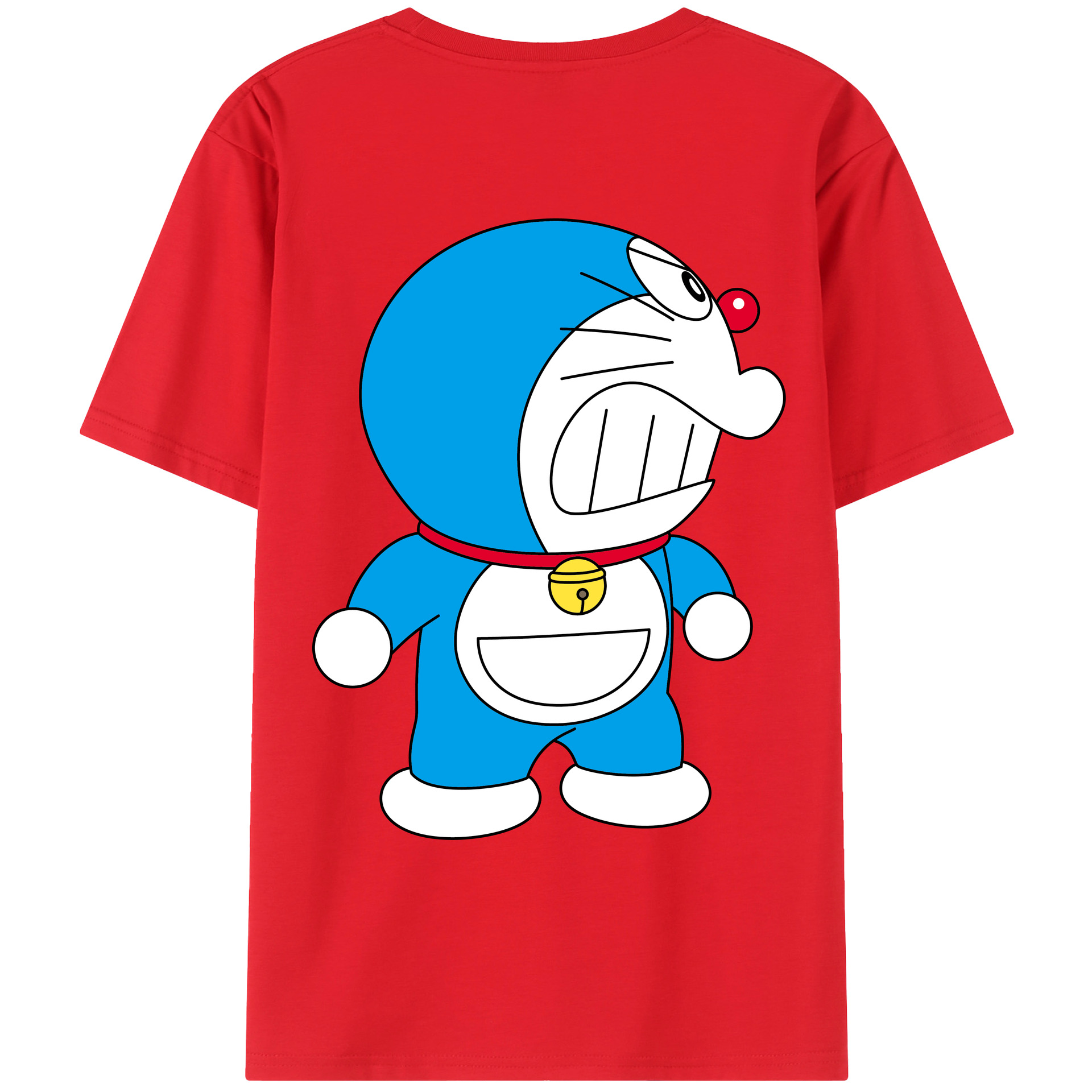 （画像用） ドラえもん Doraemon 綿100％ メンズ半袖Tシャツ（バックプリント） 通気性