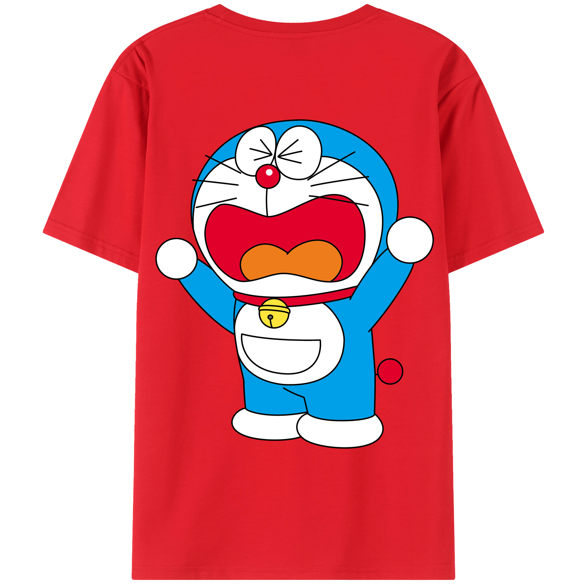 （画像用） ドラえもん Doraemon 綿100％ メンズ半袖Tシャツ（バックプリント） 通気性
