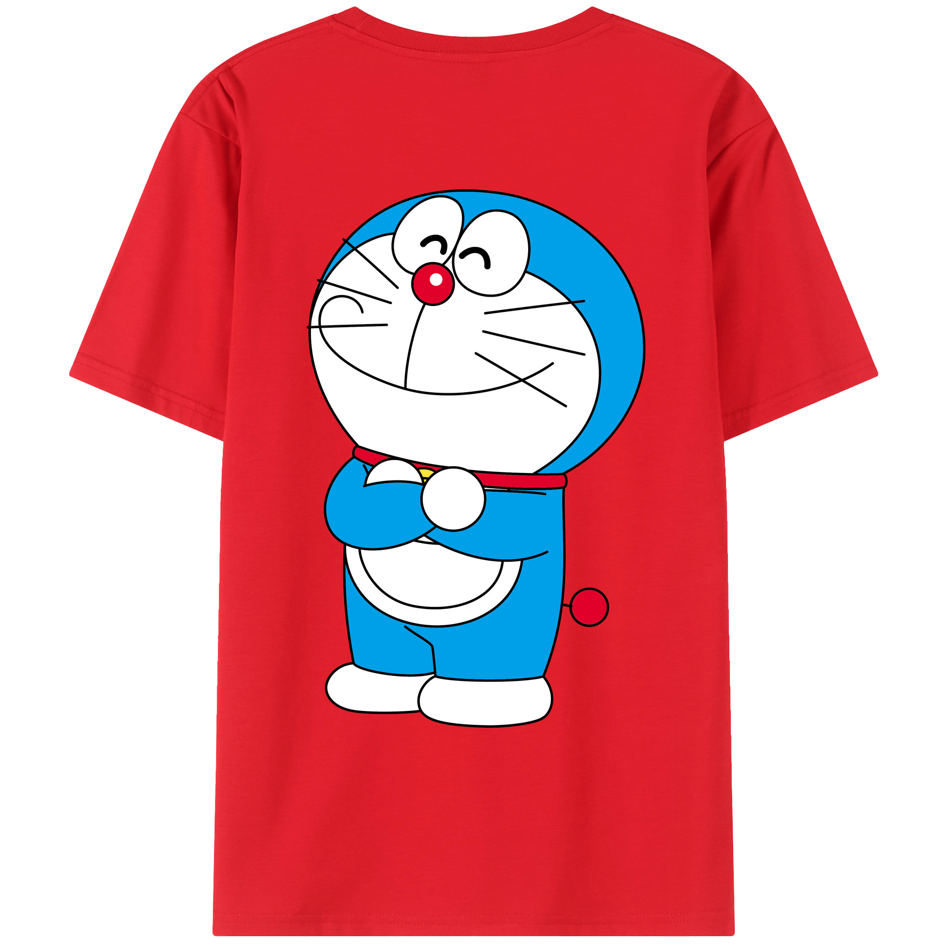 （画像用） ドラえもん Doraemon 綿100％ メンズ半袖Tシャツ（バックプリント） 通気性