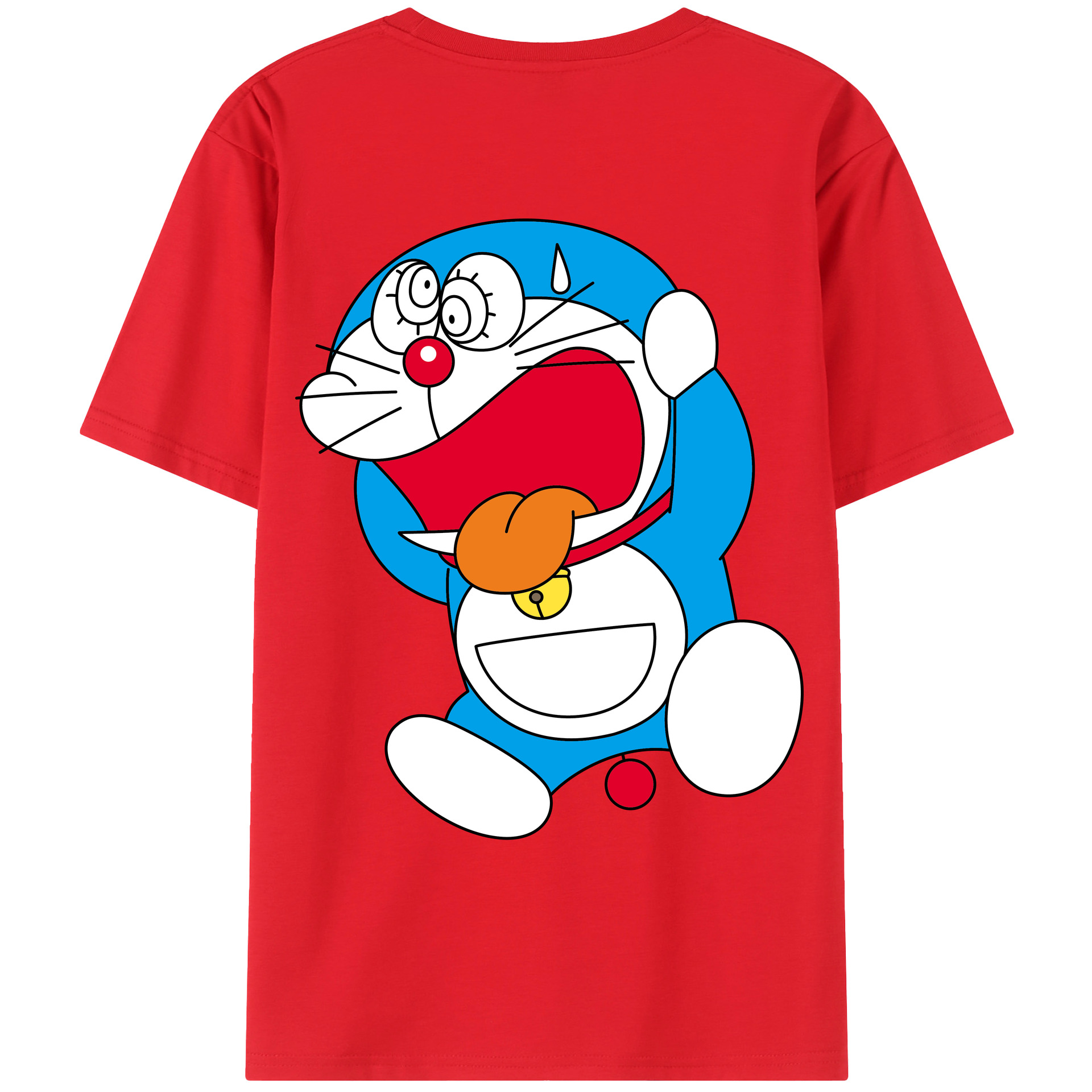 （画像用） ドラえもん Doraemon 綿100％ メンズ半袖Tシャツ（バックプリント） 通気性