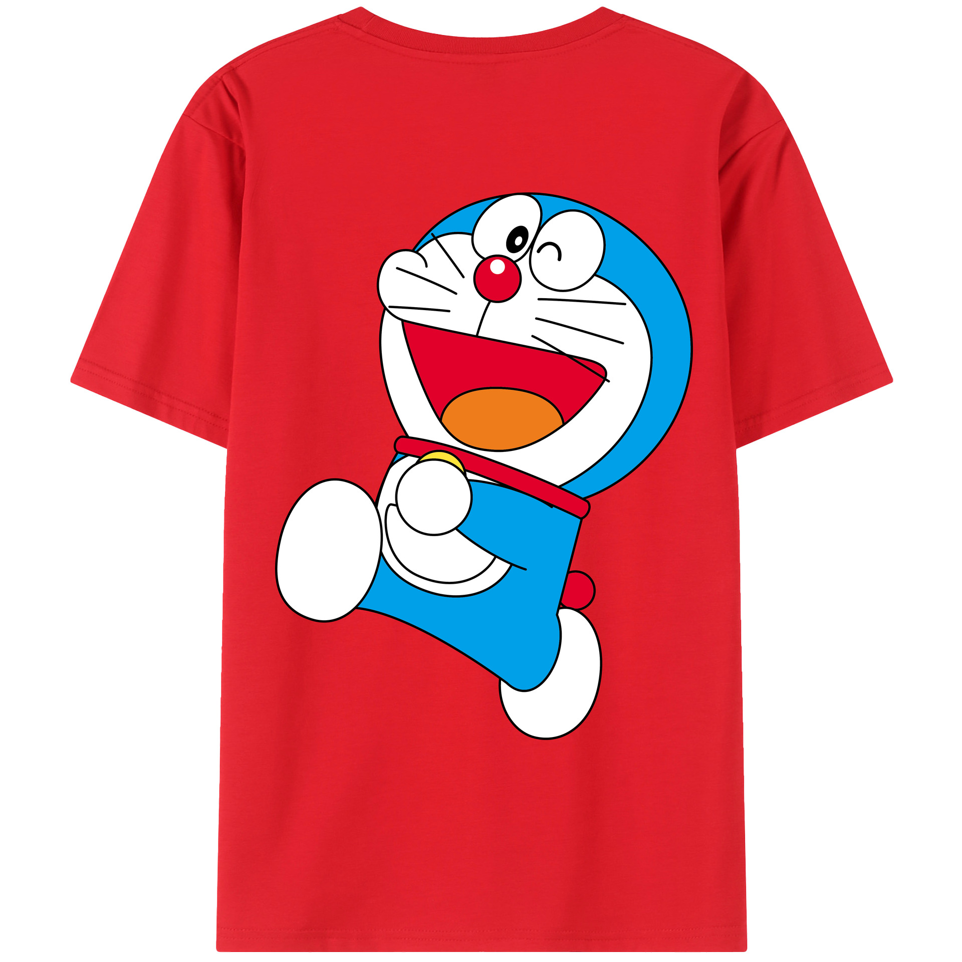 （画像用） ドラえもん Doraemon 綿100％ メンズ半袖Tシャツ（バックプリント） 通気性