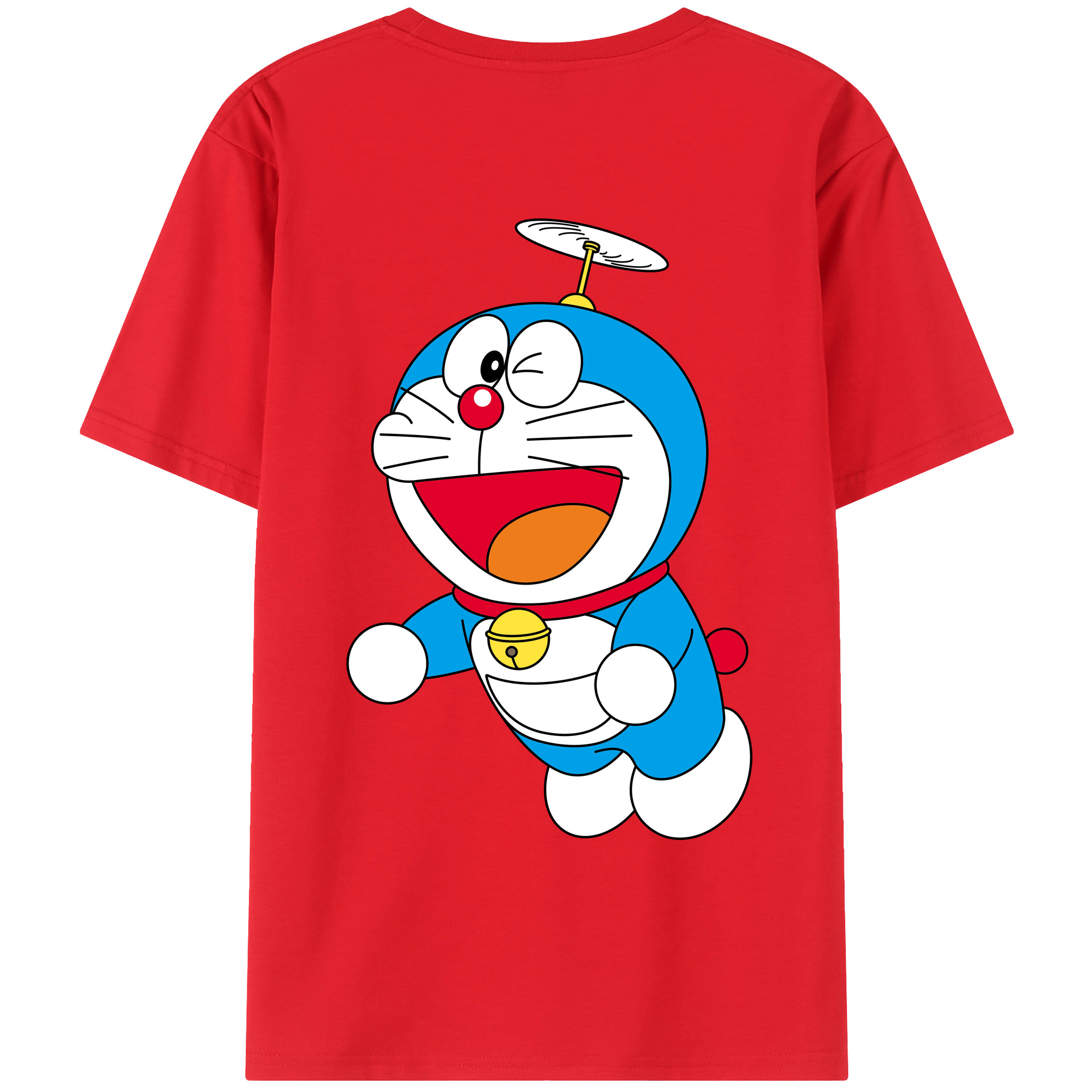（画像用） ドラえもん Doraemon 綿100％ メンズ半袖Tシャツ（バックプリント） 通気性