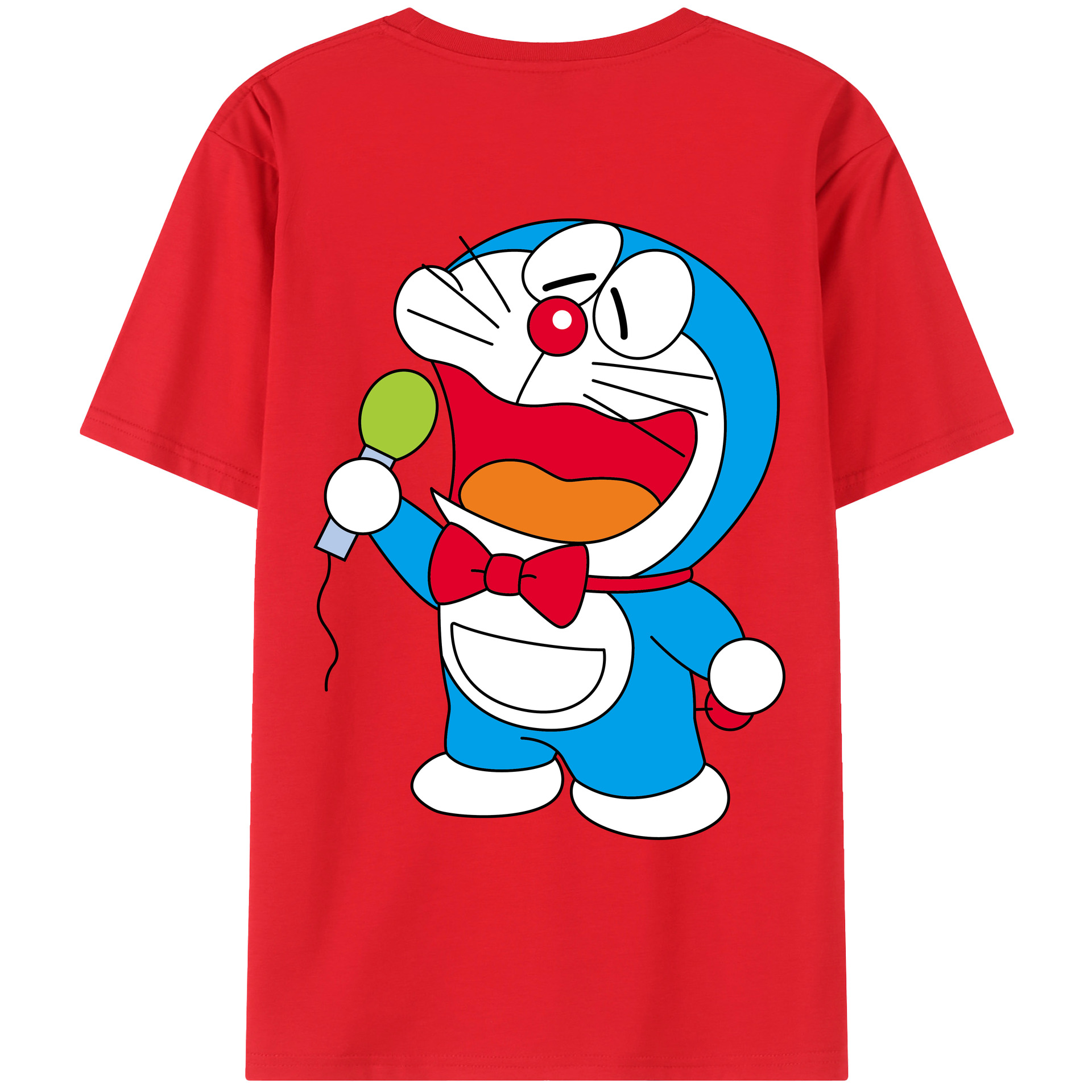 （画像用） ドラえもん Doraemon 綿100％ メンズ半袖Tシャツ（バックプリント） 通気性