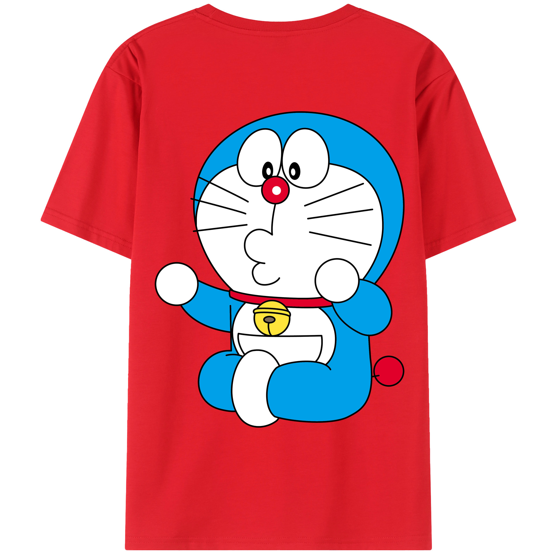 （画像用） ドラえもん Doraemon 綿100％ メンズ半袖Tシャツ（バックプリント） 通気性