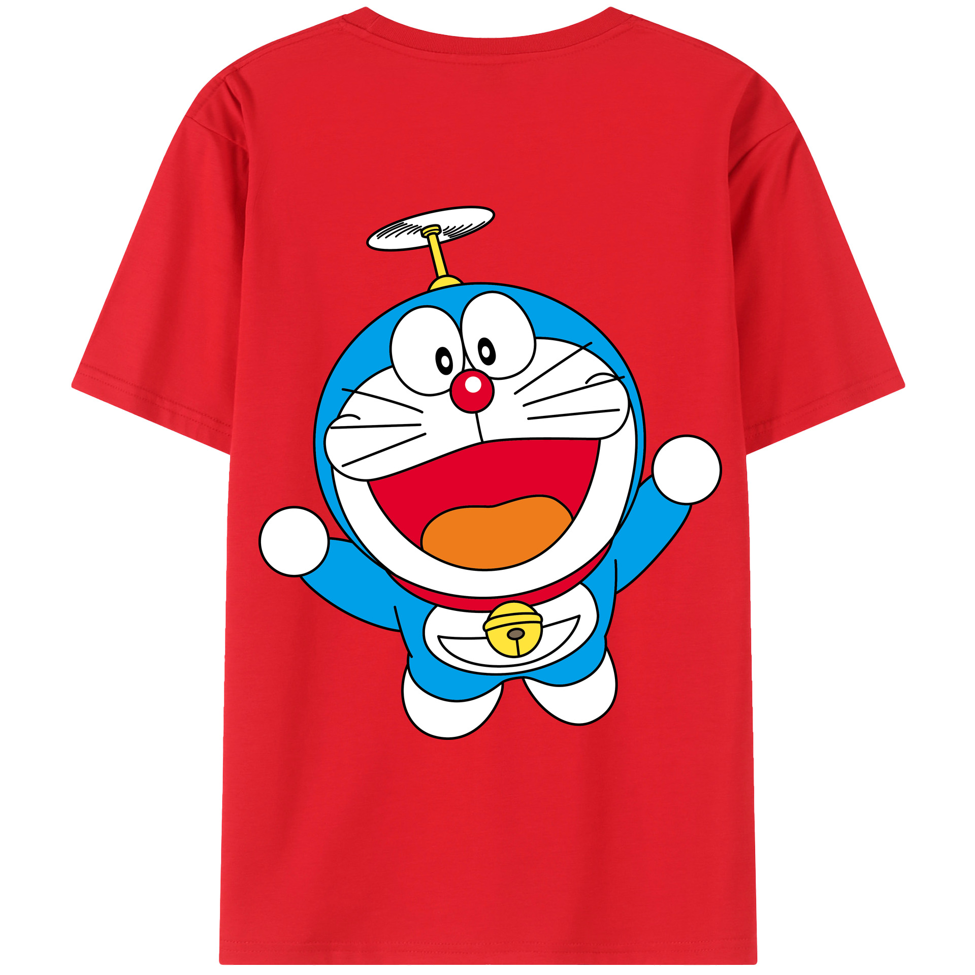 （画像用） ドラえもん Doraemon 綿100％ メンズ半袖Tシャツ（バックプリント） 通気性