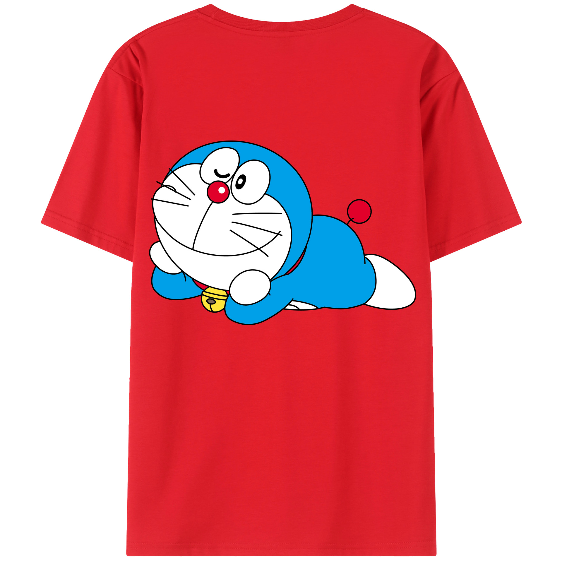 （画像用） ドラえもん Doraemon 綿100％ メンズ半袖Tシャツ（バックプリント） 通気性