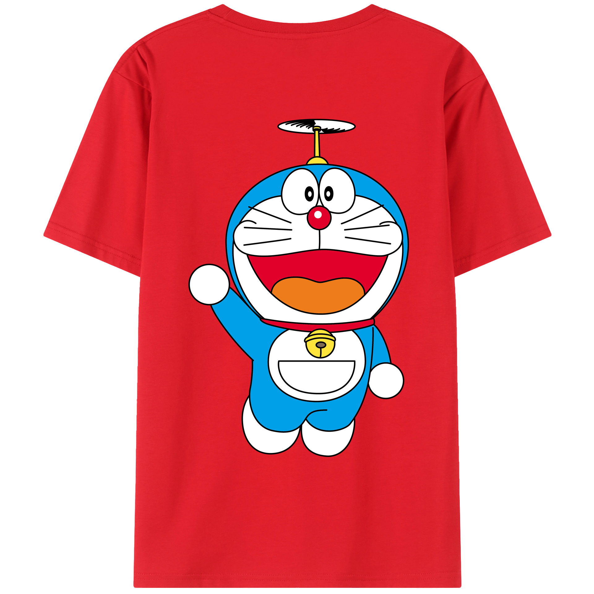 （画像用） ドラえもん Doraemon 綿100％ メンズ半袖Tシャツ（バックプリント） 通気性