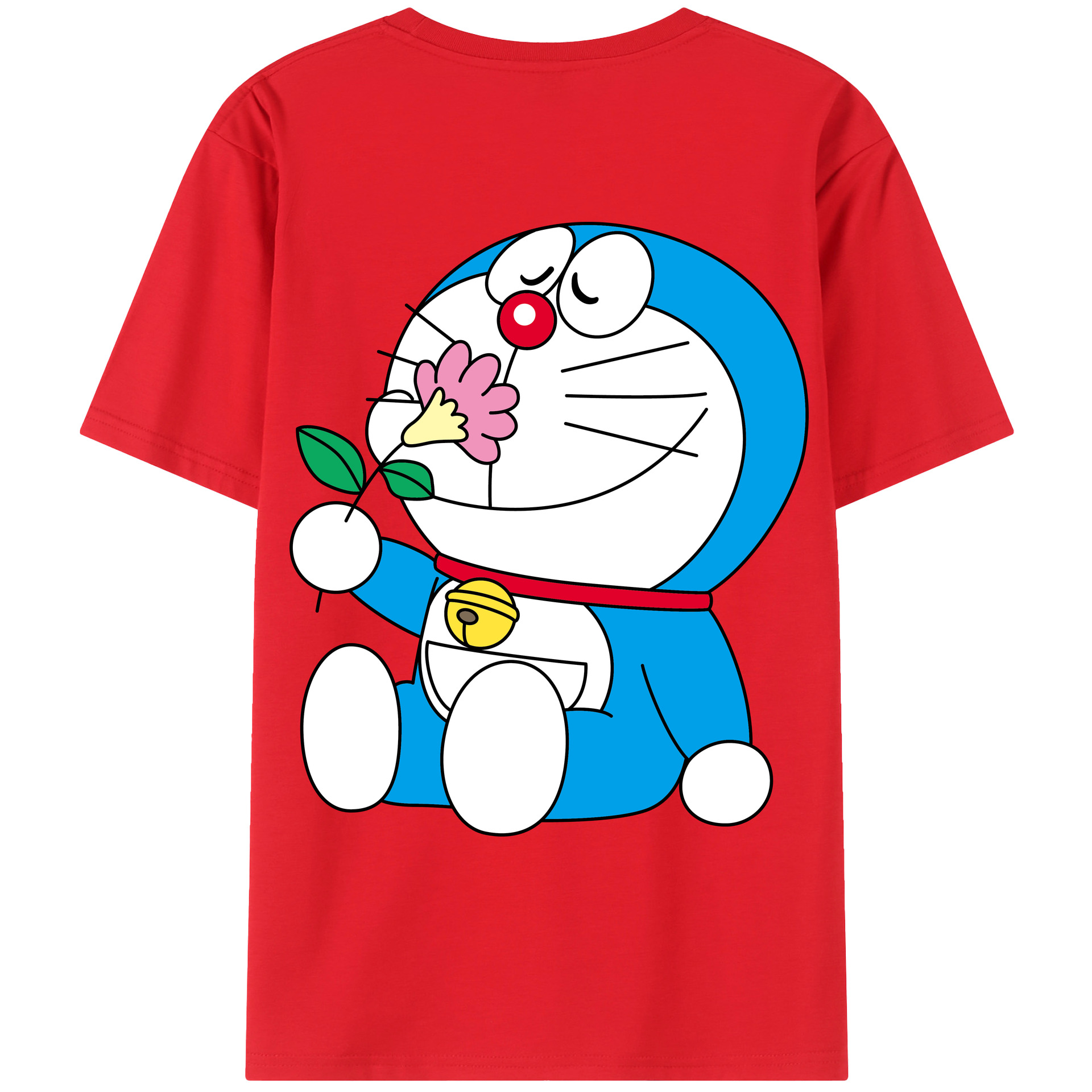 （画像用） ドラえもん Doraemon 綿100％ メンズ半袖Tシャツ（バックプリント） 通気性