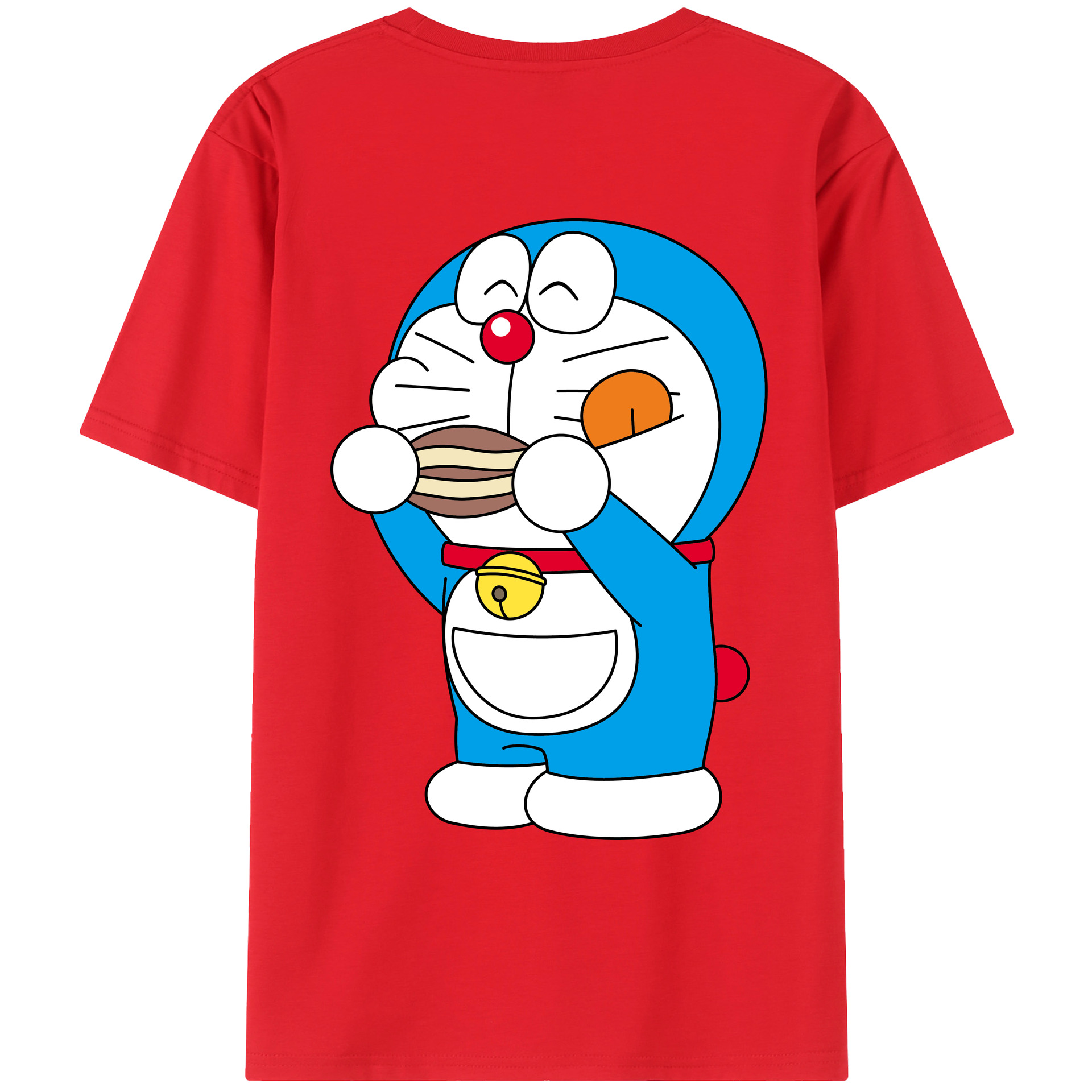 （画像用） ドラえもん Doraemon 綿100％ メンズ半袖Tシャツ（バックプリント） 通気性