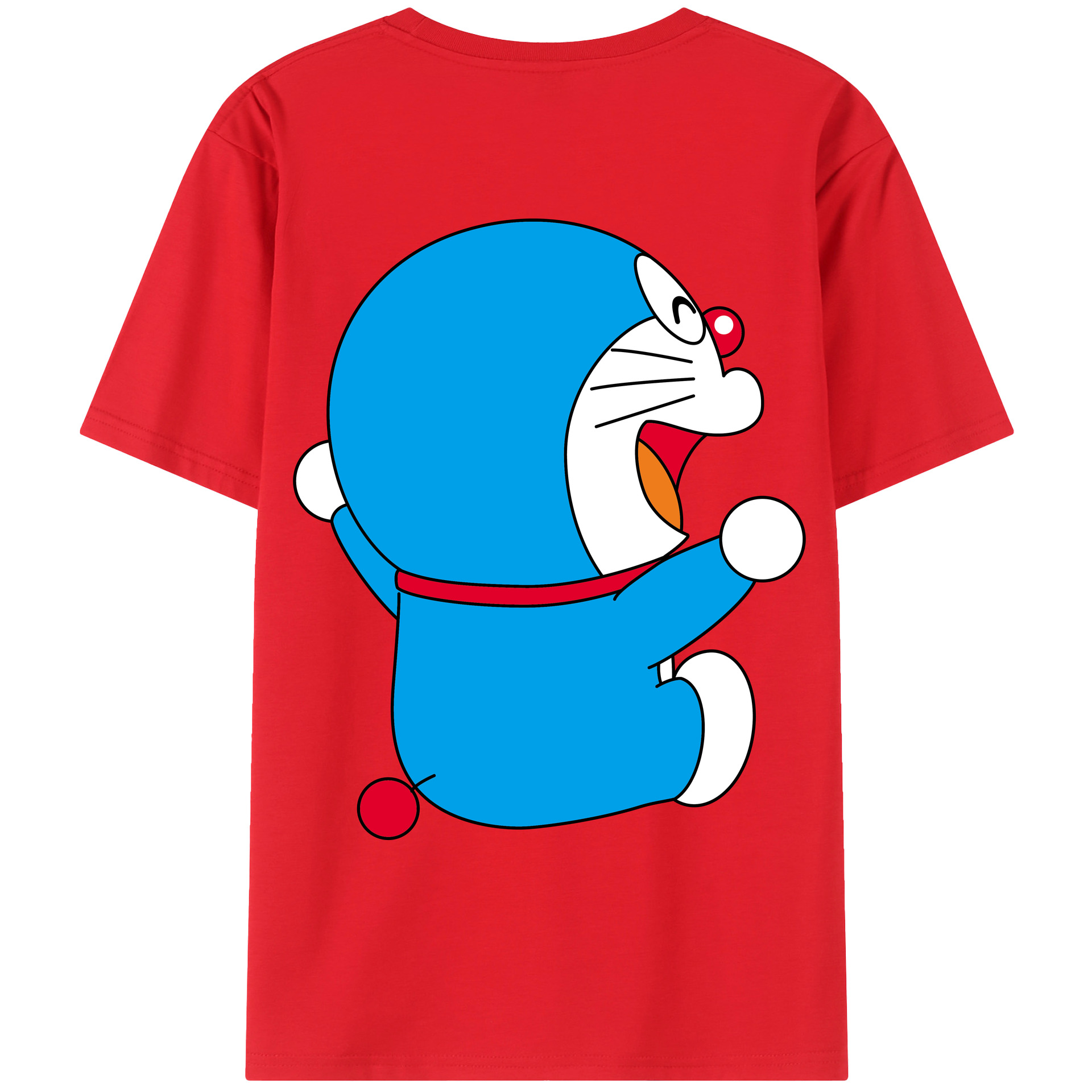 （画像用） ドラえもん Doraemon 綿100％ メンズ半袖Tシャツ（バックプリント） 通気性